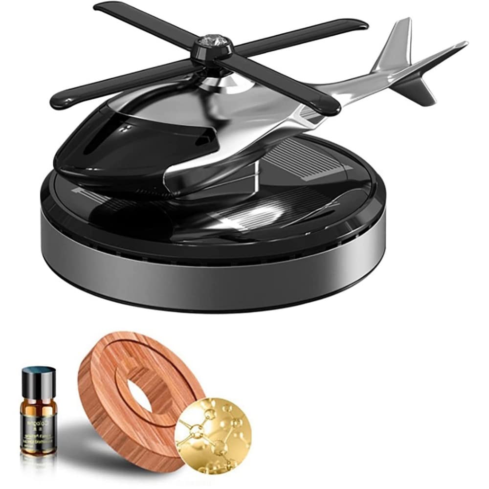 Tifum Solar Powered Car Fragrance Diffuser - Helicopter Shaped Aromatherapy Air Freshener for Vehicles | Perfect for Cars, Trucks & Office Spaces