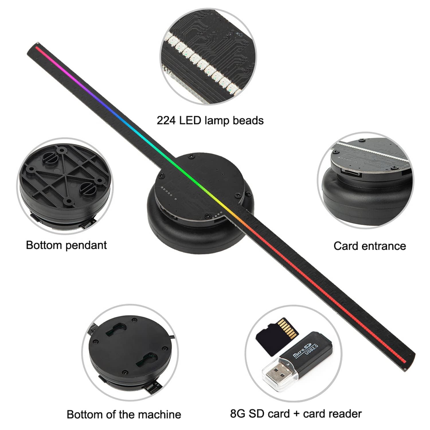 3D Hologram Projector with WiFi & Remote Control - VoOqo LED Holographic Fan Display for Business Advertising, Store Signs, Bars, Events & Exhibitions | Perfect for Retail Displays, Trade Shows & Nightclub Promotions