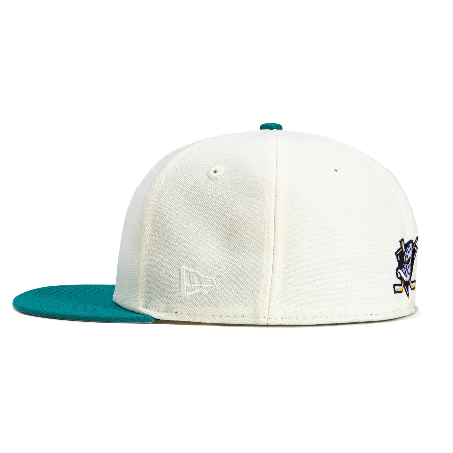 New Era 59Fifty Anaheim Ducks 30th Anniversary Patch Snapback Hat - White & Teal - Official NHL Hockey Cap for Fans & Collectors - Perfect for Games, Tailgating & Sports Events