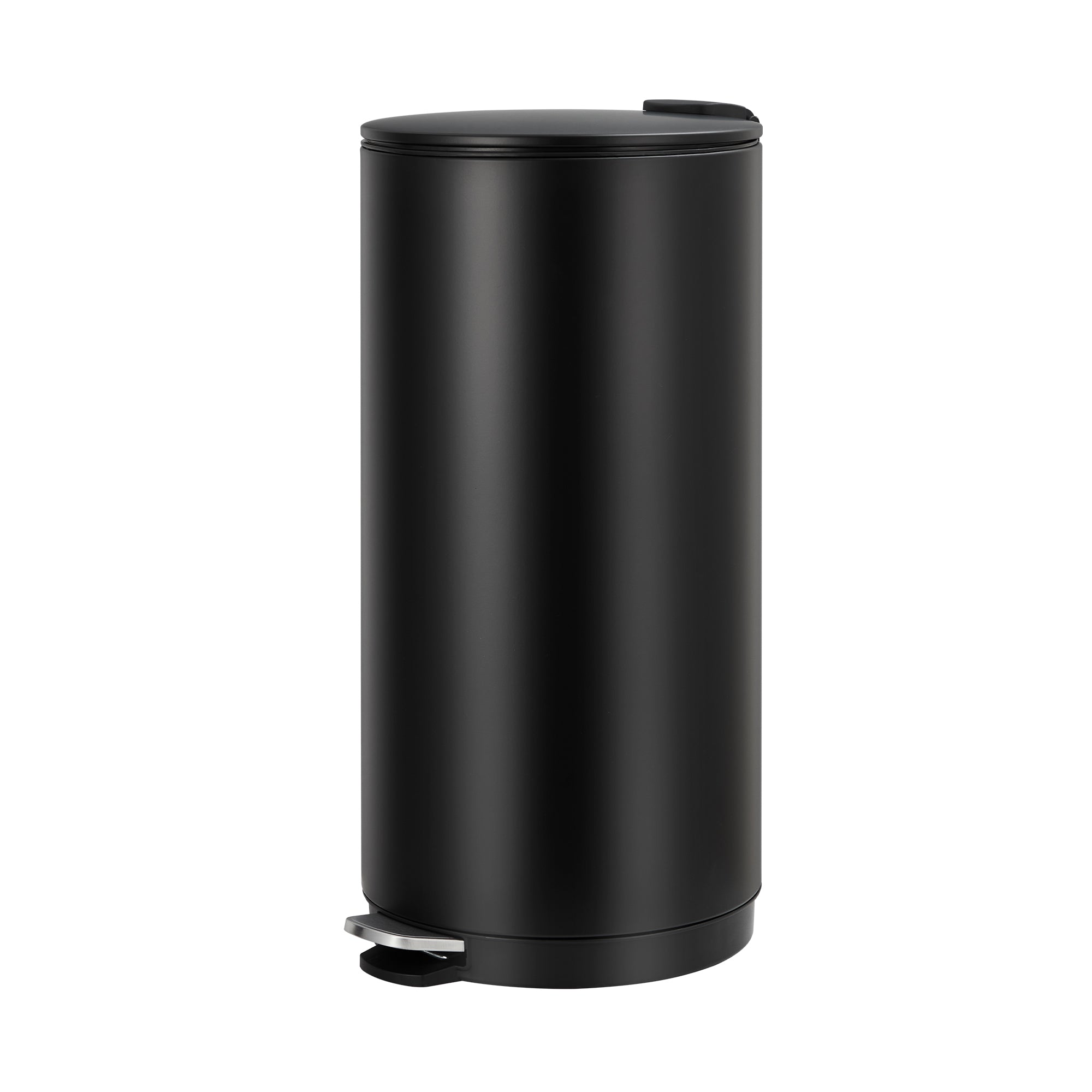 GARVEE 30L/8 Gallon Round Trash Can with Soft Close Lid & Foot Pedal - Modern Compact Waste Bin with Removable Inner Bucket for Bedroom, Living Room, Office - Black | Perfect for Home, Kitchen & Office Spaces