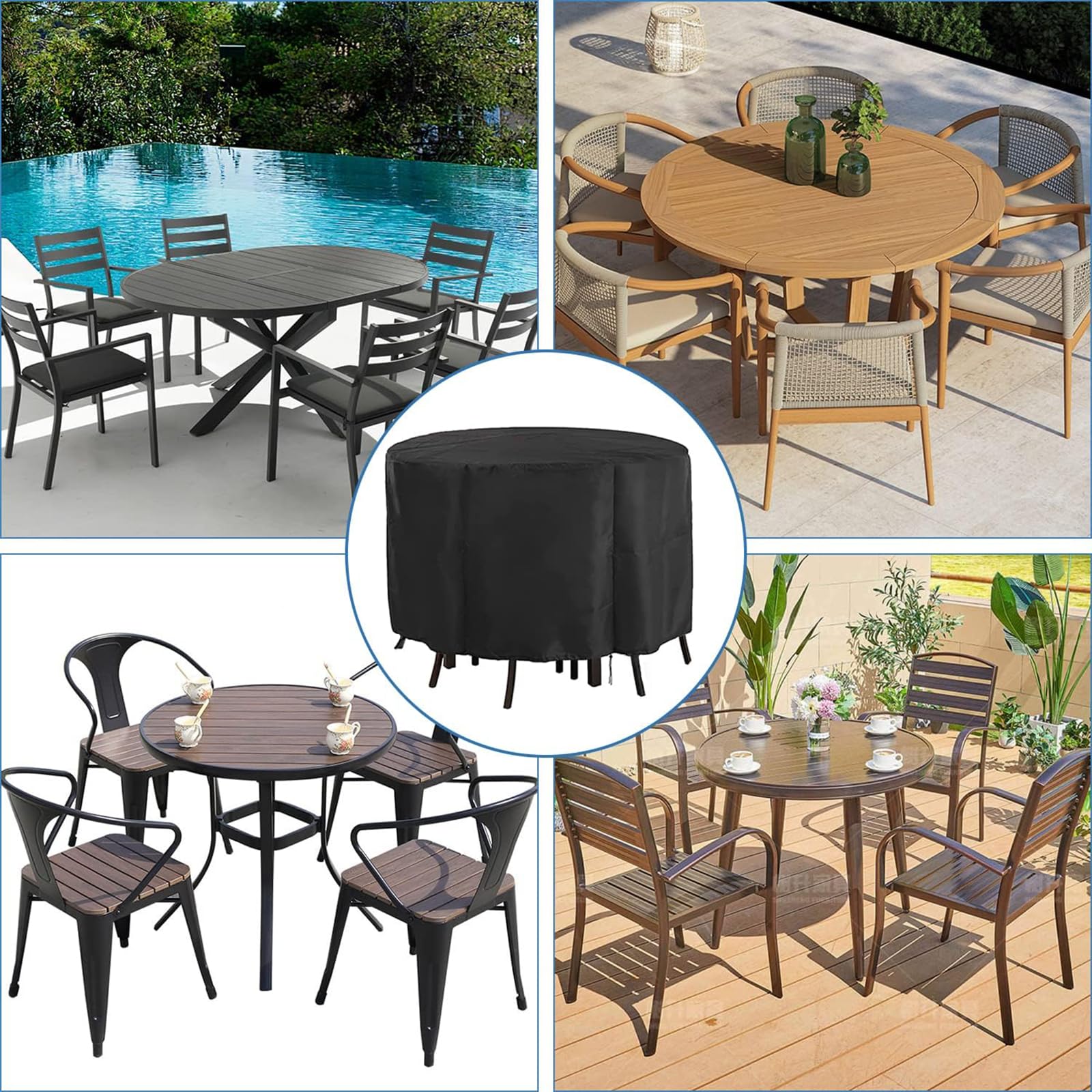 Waterproof Round Patio Table Cover 90