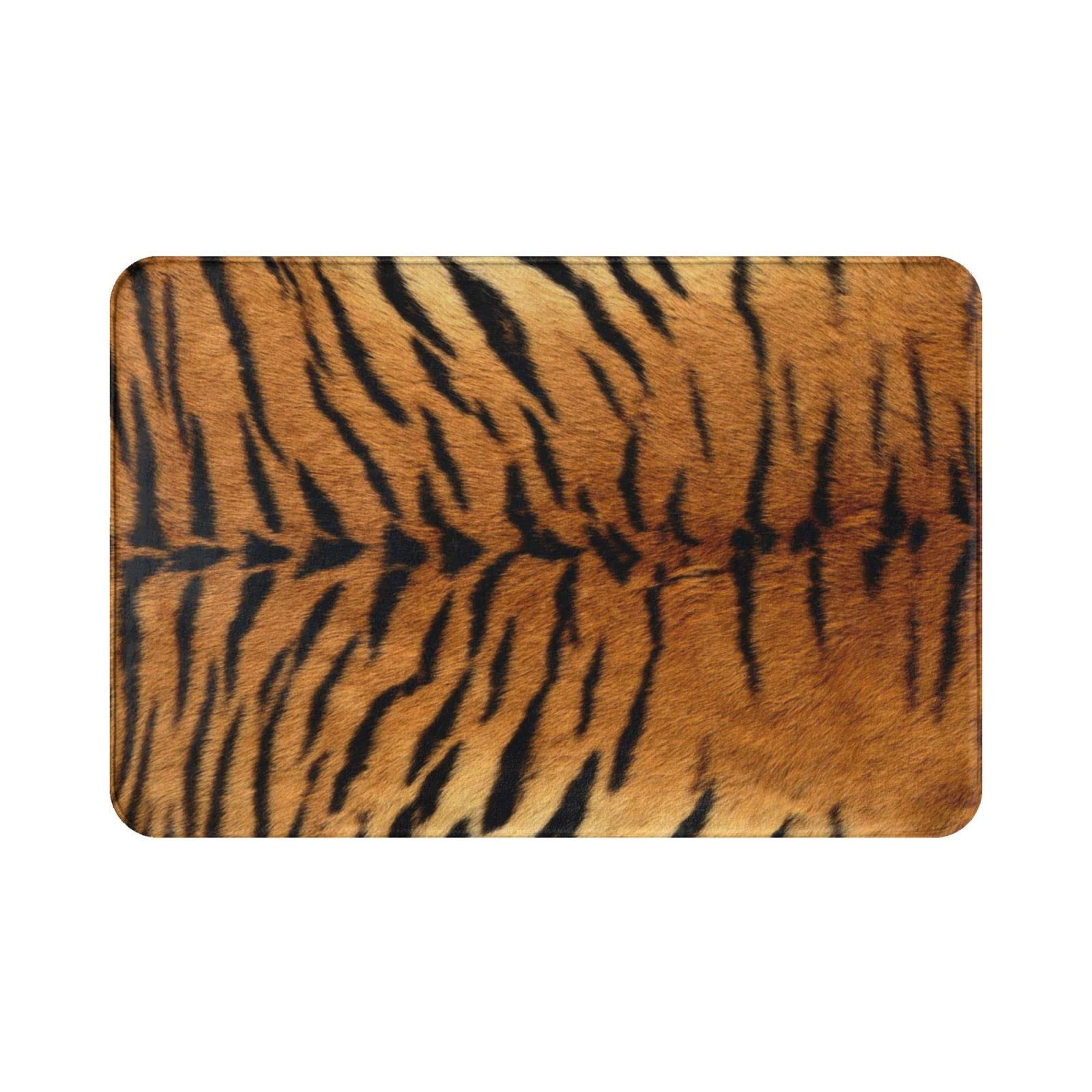 Non-Slip Absorbent Tiger Skin Bath Rug - Soft Bathroom Floor Mat for Home, Kitchen & Entrance - Durable Doormat for Indoor/Outdoor Use - Perfect for Bathrooms, Laundry Rooms & Entryways