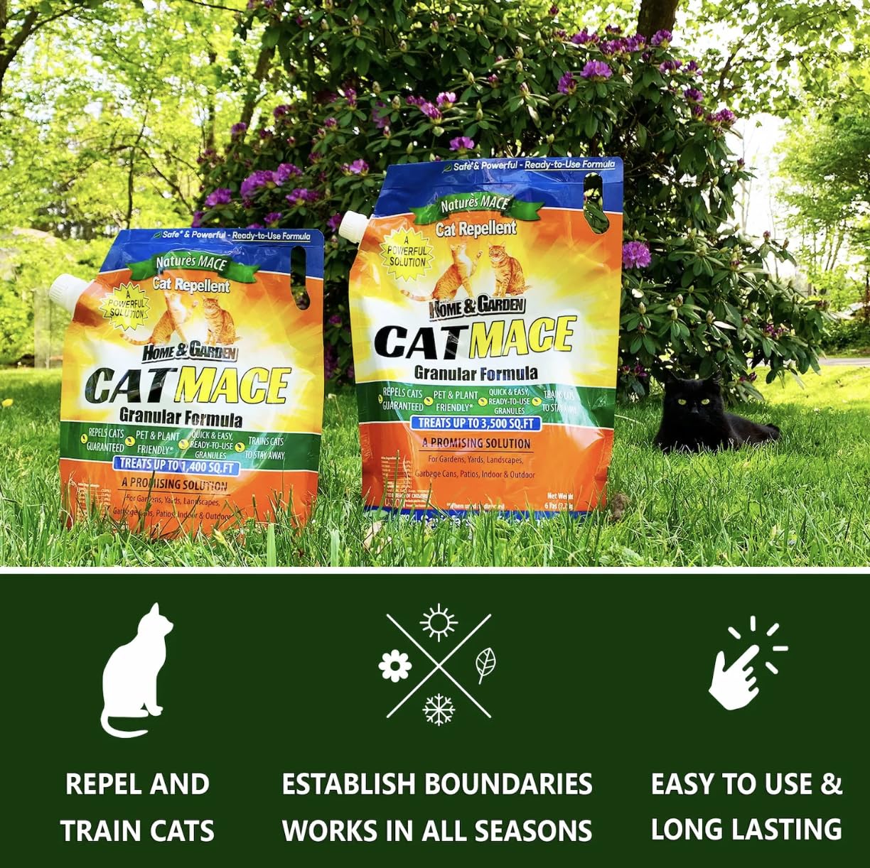 Cat MACE 6lb Granules - Effective Outdoor Cat Repellent for Yards, Gardens & Plants | No-Dig Deterrent & Training Tool | Safe for People, Pets & Landscaping | Perfect for Protecting Flower Beds, Lawns & Vegetable Gardens