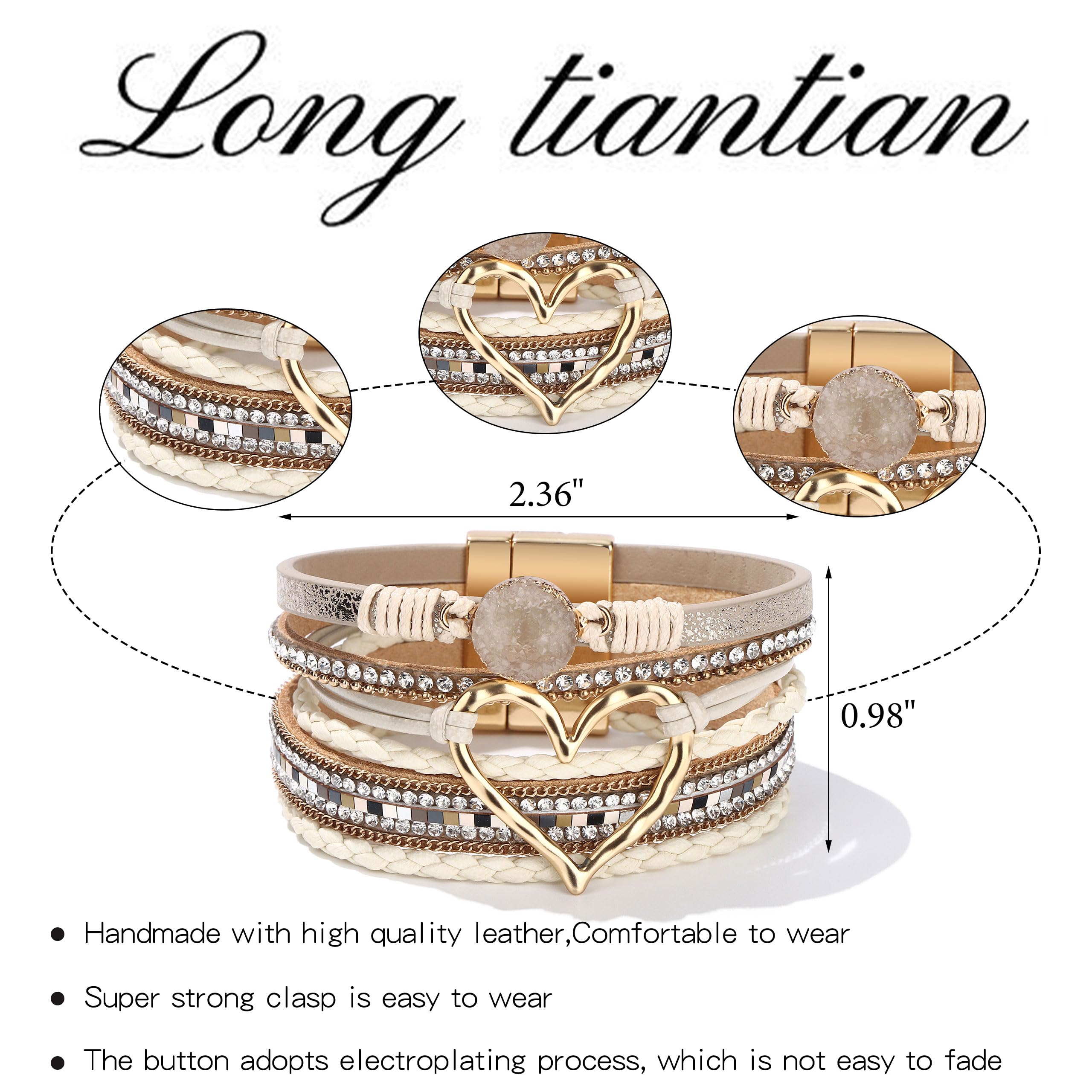 Boho Leather Wrap Bracelets for Women - Trendy Stackable Infinity Bangles, Modern Bohemian Jewelry Gifts (Perfect for Layering, Festival Outfits & Everyday Boho Style)