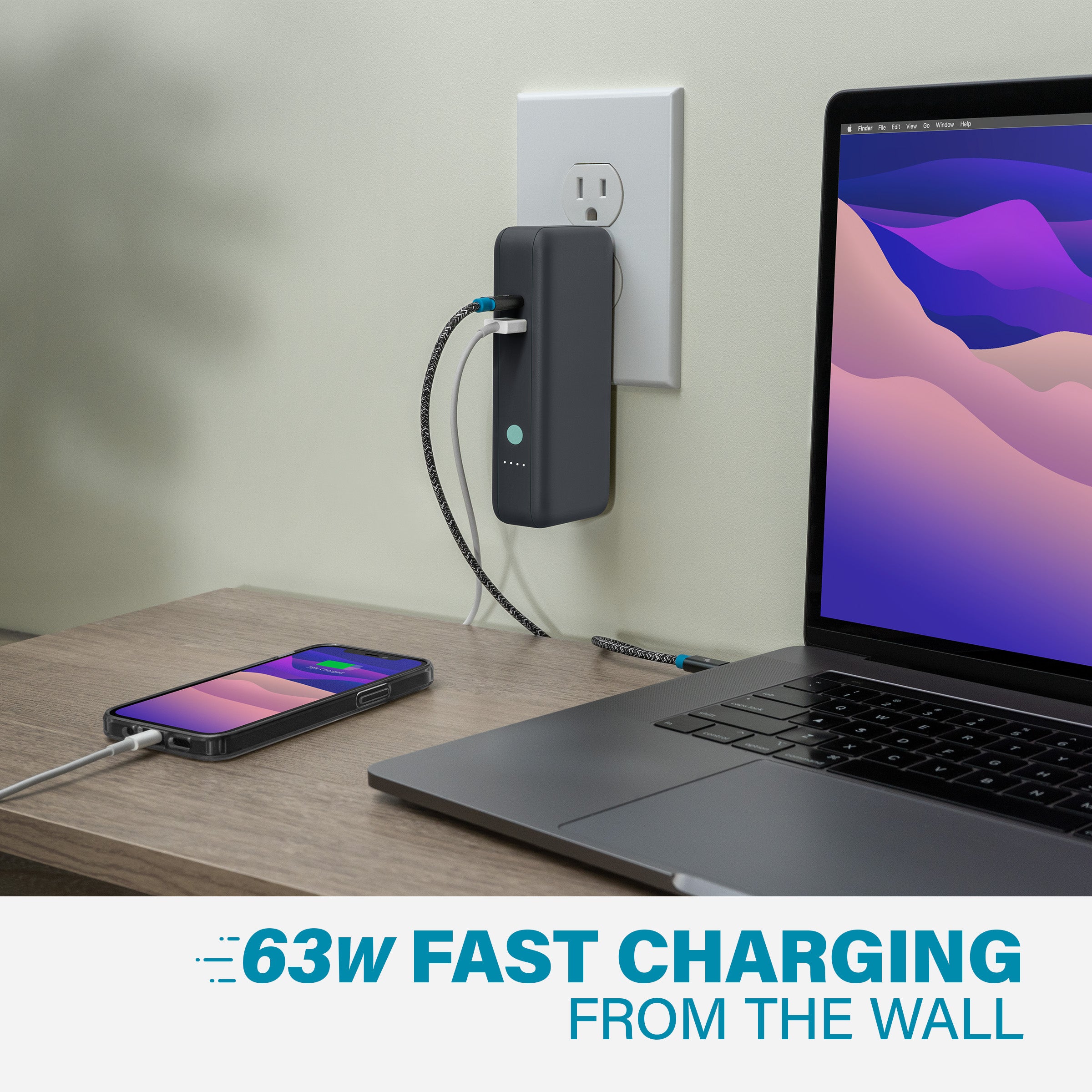 WALLY Pro Fast Charging Portable Wall Charger - 18W USB C Power Adapter for iPhone, Samsung, Android - Perfect for Travel, Home & Office Use
