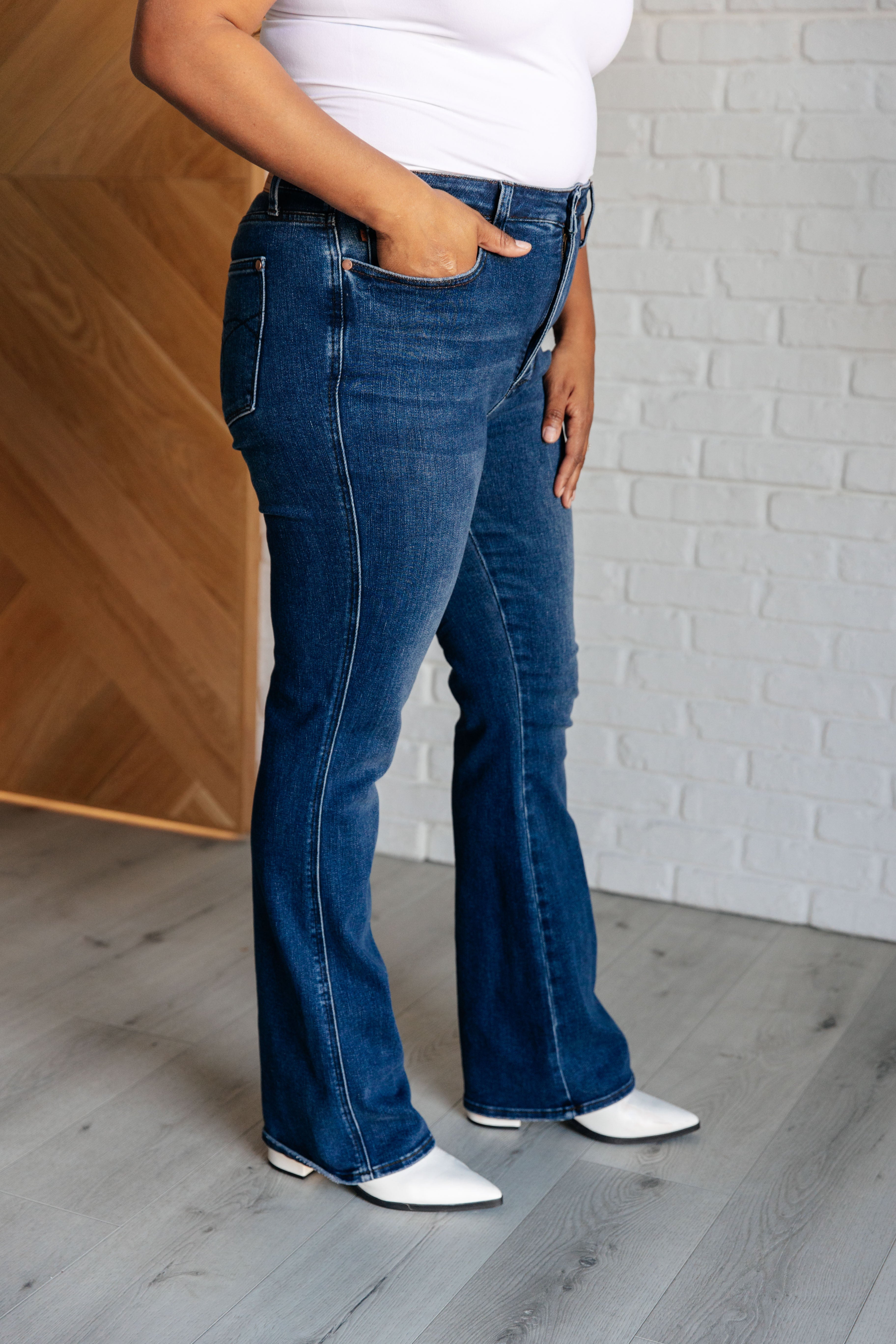Santana High Rise Control Top Bootcut Jeans for Women - Slimming Tummy Control Denim Pants with Flared Leg | Perfect for Work, Casual Outfits & Date Nights