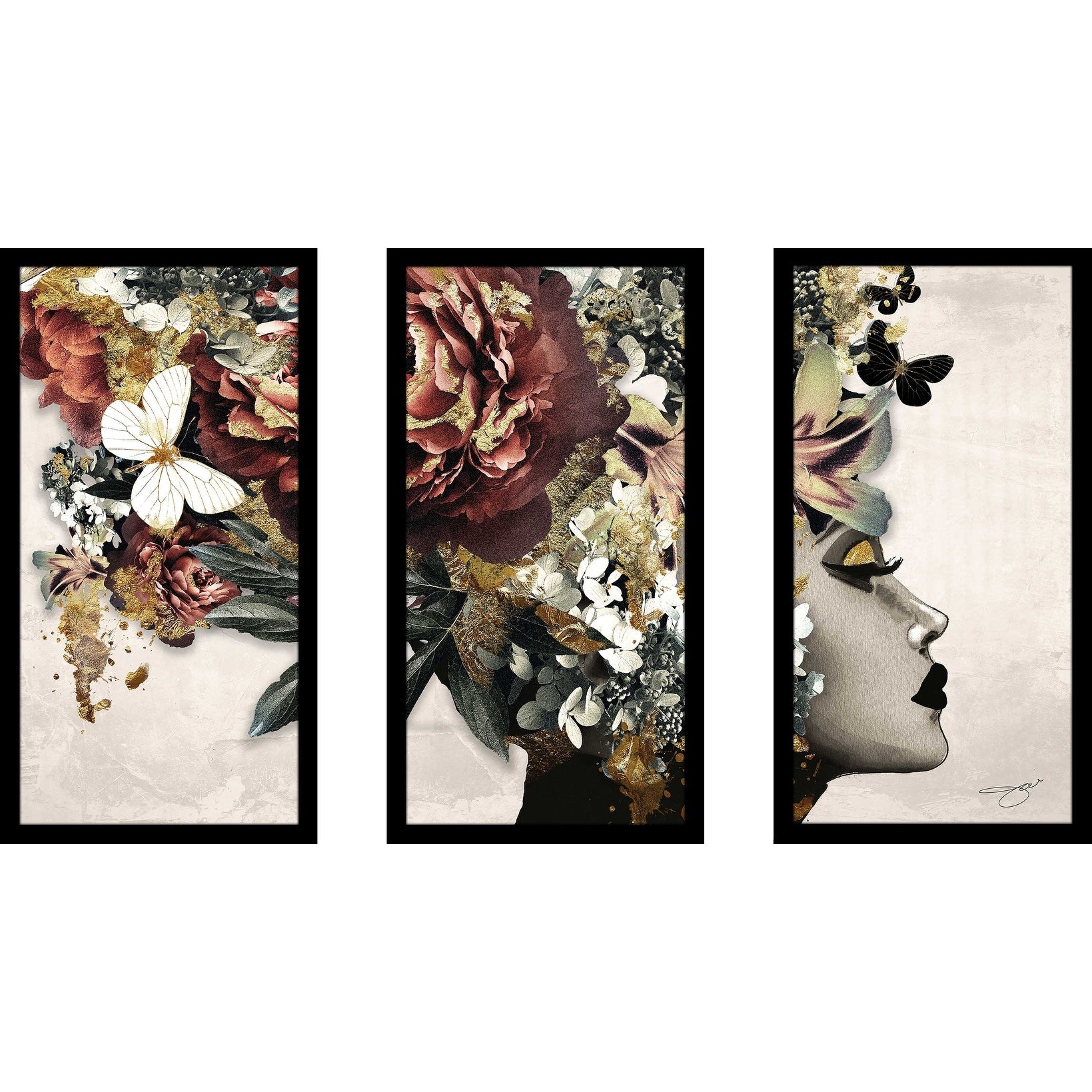 Afrique Model 2 - 3 Piece Modern Abstract Acrylic Wall Art Set for Living Room, Bedroom & Office Decor | Printed Canvas Painting for Home & Commercial Spaces