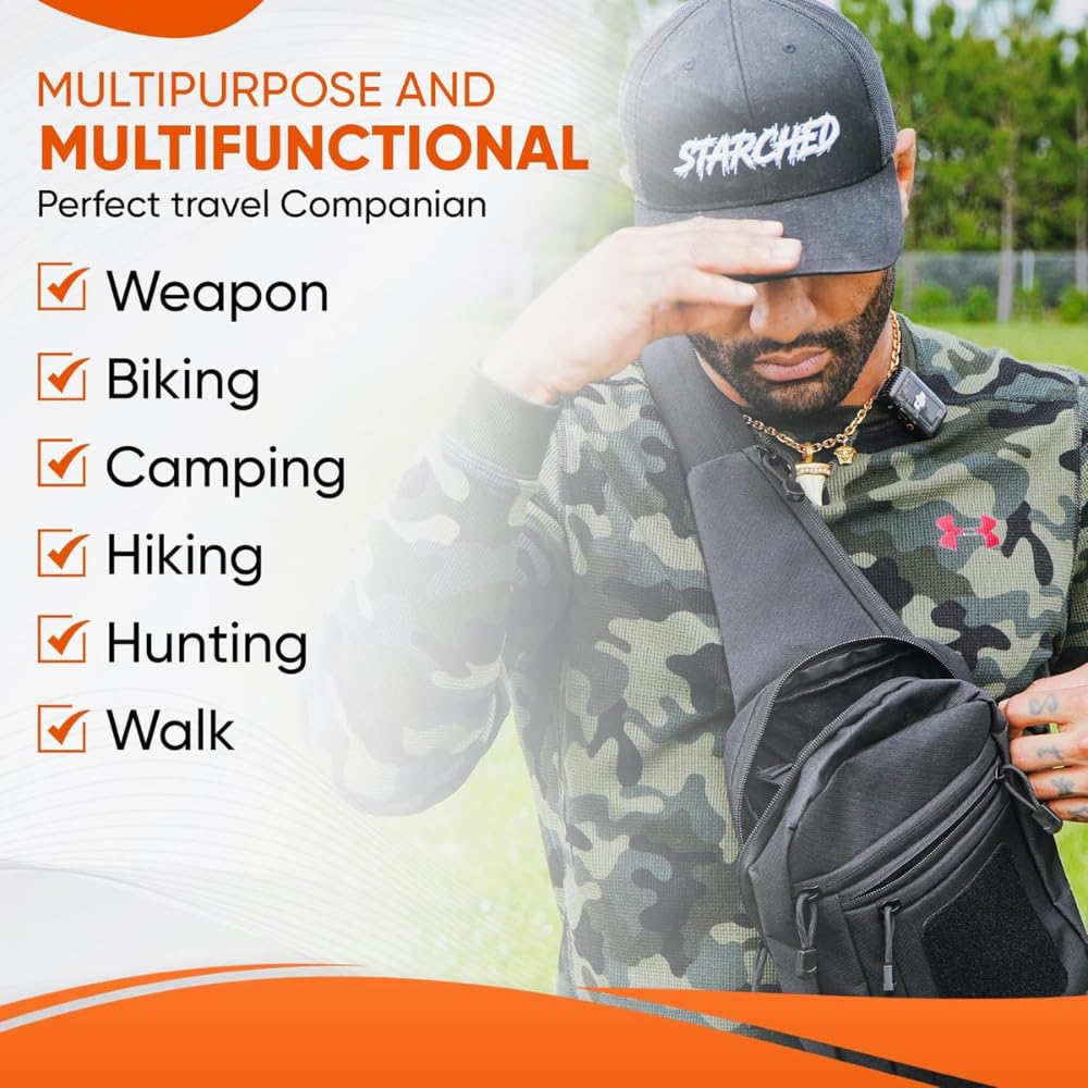 Raptor Sling Bag - Tactical Shoulder Chest Pack for Men & Women | Durable Right-Handed EDC Sling Backpack | Ideal for Shooting, Hunting, Hiking, Travel & Everyday Carry (EDC) | Compact & Versatile Design for Outdoor Adventures & Daily Commute