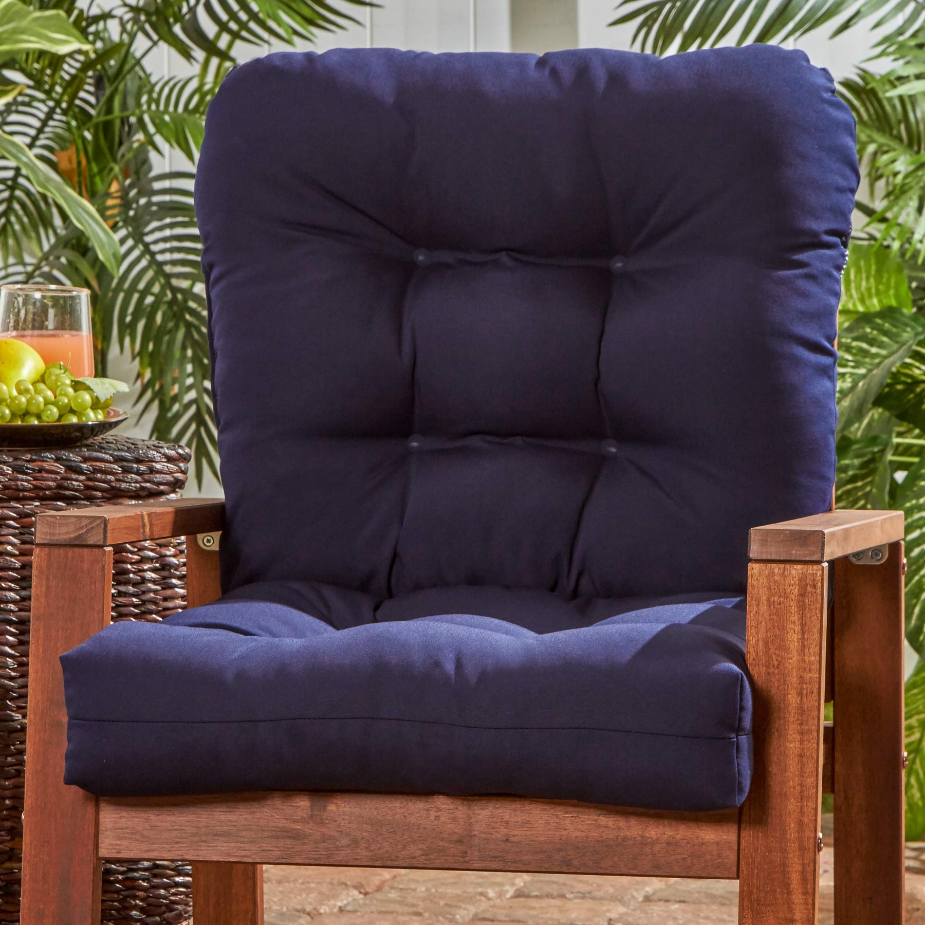 Premium Outdoor Seat Cushion for Porch & Patio - Waterproof & UV Resistant Navy Blue Chair Pad - Comfortable Back Support - Perfect for Garden, Deck, Poolside & Outdoor Lounging