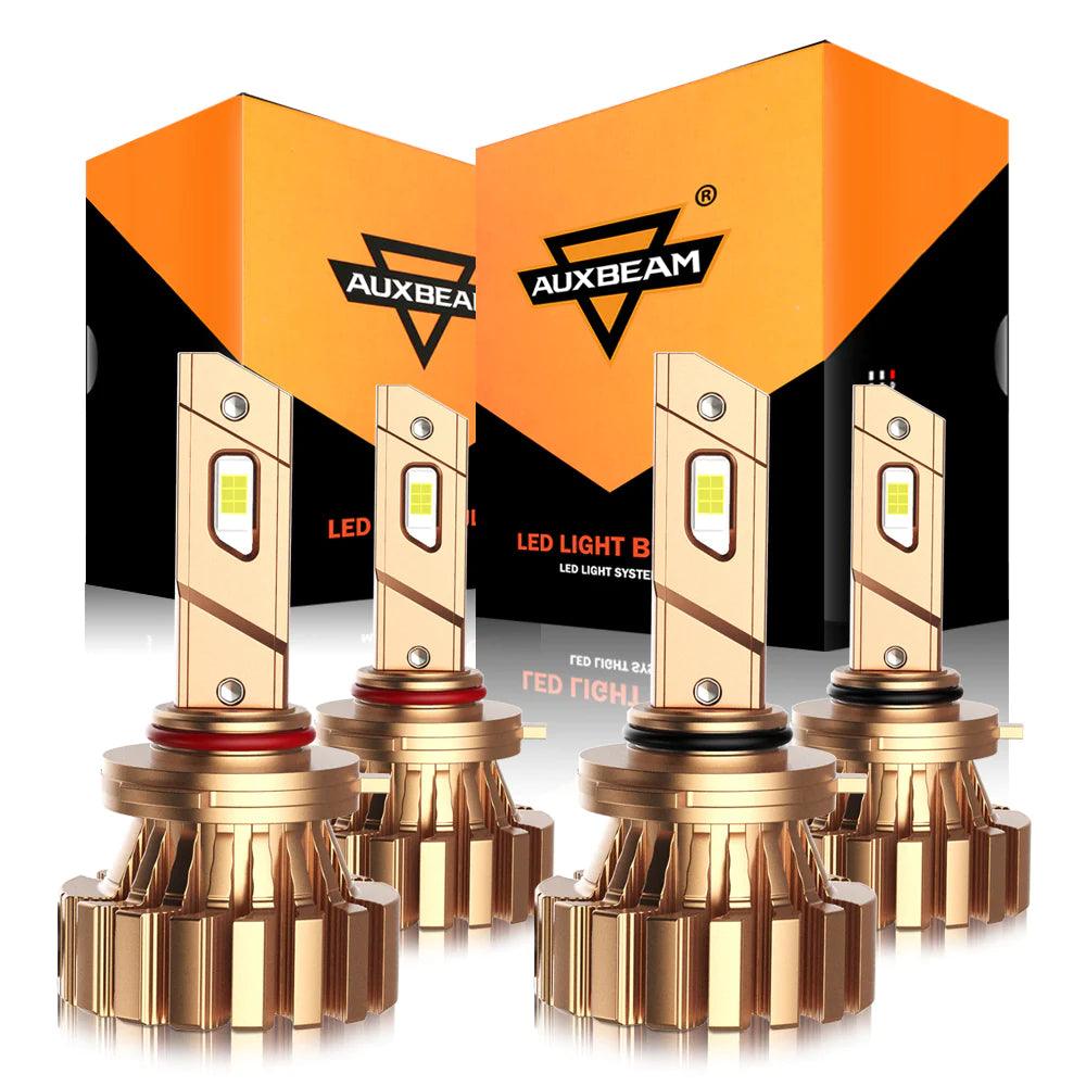 9005 9006 LED Headlight Bulbs - 44W 4000LM X60 Series Fanless Design 6500K Cool White - Pack of 4 Bulbs for Cars, Trucks, SUVs - High Brightness for Night Driving & Foggy Conditions