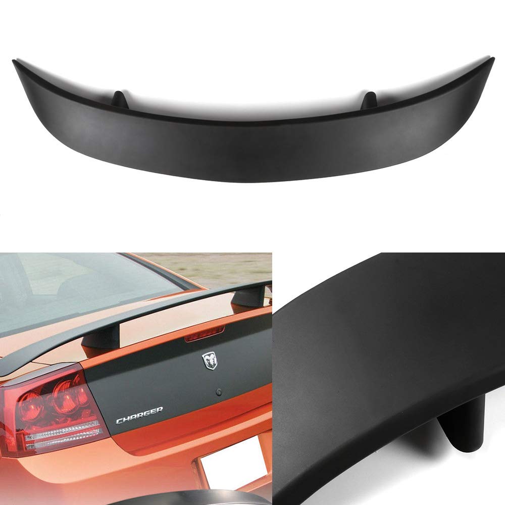 ECCPP ABS Unpainted Matte Black Rear Trunk Spoiler Wing for Dodge Charger 4-Door SE Sedan - Exterior Car Accessories for Enhanced Style & Aerodynamics | Perfect for Street Racing & Custom Car Shows
