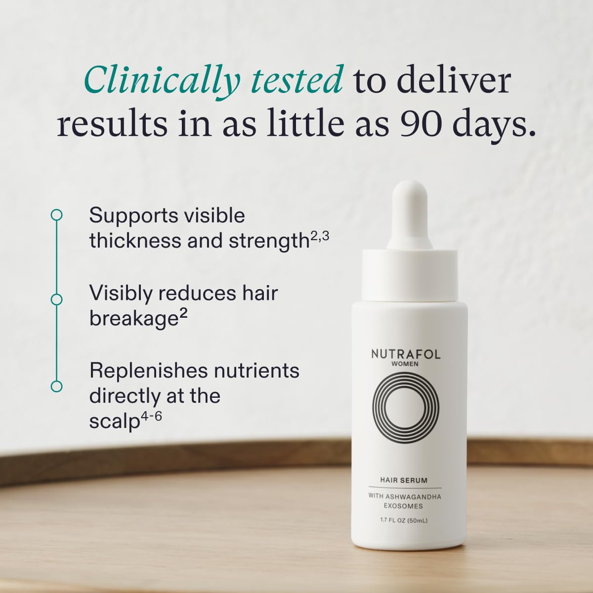 Nutrafol Women's Hair Growth Serum for Thicker & Stronger Hair - Vegan, Lightweight, Fast-Absorbing Formula - Perfect for Daily Use & Hair Regrowth Therapy