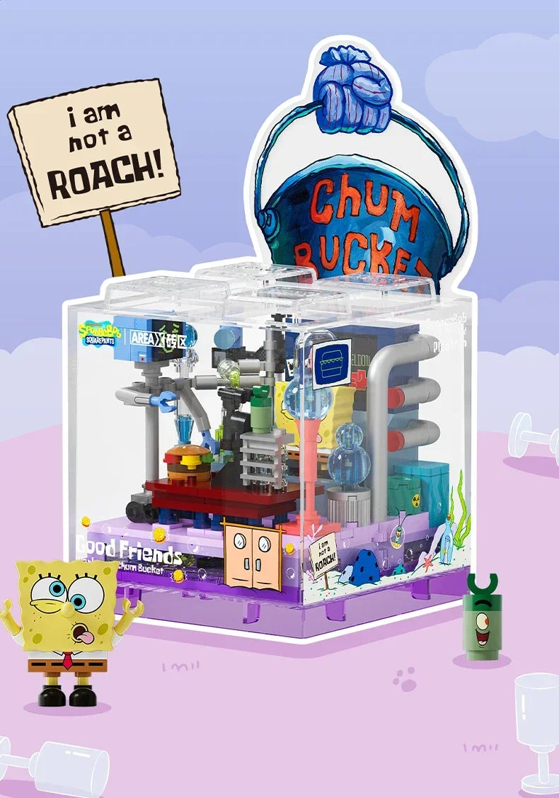 SpongeBob SquarePants Pineapple House Building Blocks Set - DIY Toy for Kids with Restaurant, Anchor & Tree House Accessories | Creative Play & Gift Idea for Birthday & Christmas
