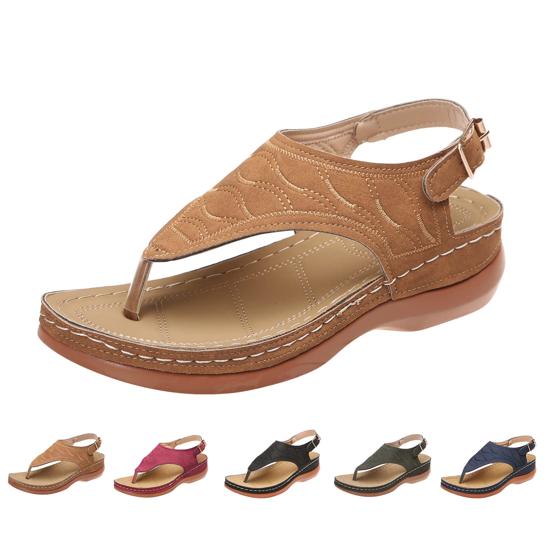 Dimleen Orthopedic Sandals for Women - Comfortable Platform Wedge Sandals with Arch Support | Best for Plantar Fasciitis, Flat Feet & All-Day Wear | Perfect for Walking, Travel & Summer Outfits