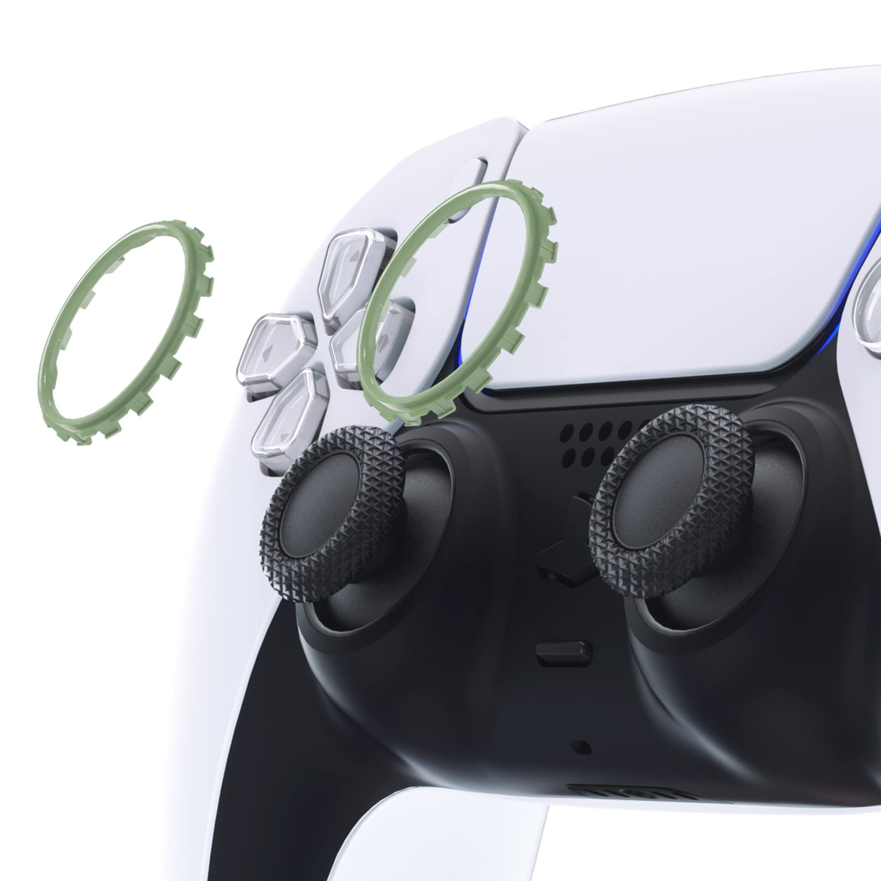 eXtremeRate PS5 Controller Matcha Green Rings - Custom Gaming Accessories for Enhanced Play