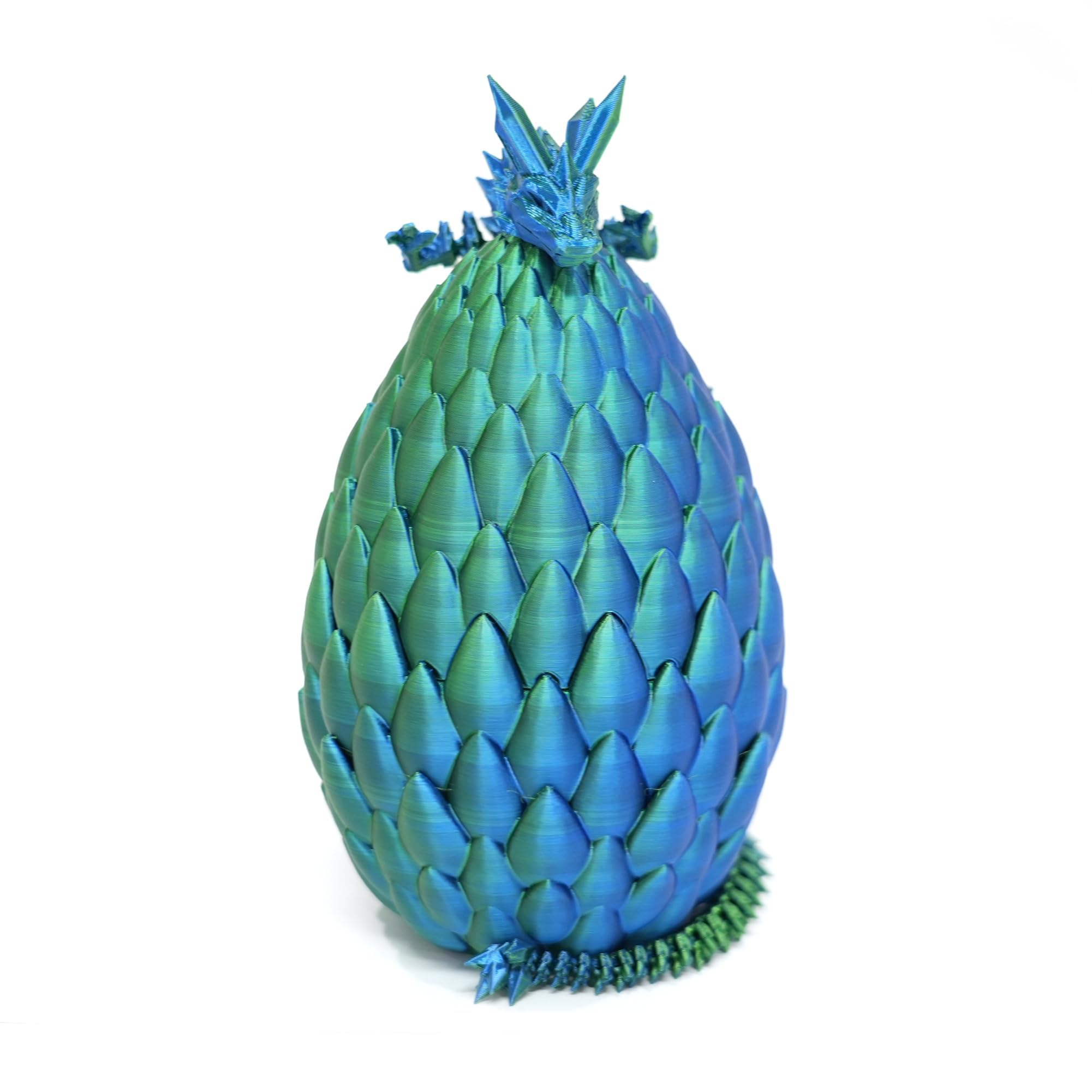 3D Printed Dragon Egg with Crystal Dragon Inside - Desk Decor & Gift for Easter