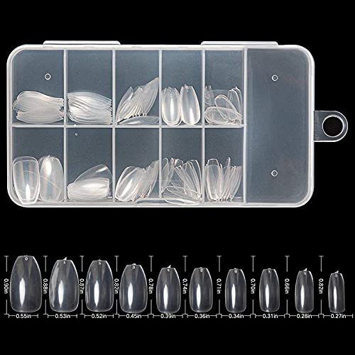 Belicia Short Coffin Shape Acrylic Nails 200Pcs - Clear Natural Full Cover Fake Nails with Storage Box for Nail Salon & DIY Manicure | Perfect for Weddings, Parties & Everyday Wear