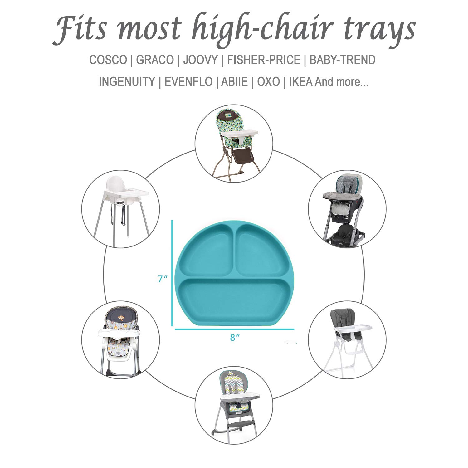 BPA-Free Silicone Suction Plates for Babies - Non-Slip High Chair & Table Use