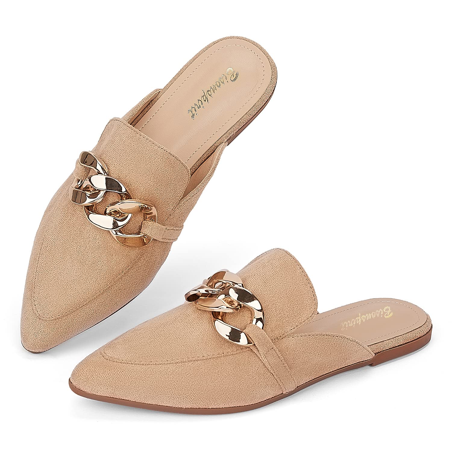 Women's Pointed Toe Mule Loafers - Slip On Flat Slides for Comfort & Style | Perfect for Office, Casual Outings & Everyday Wear