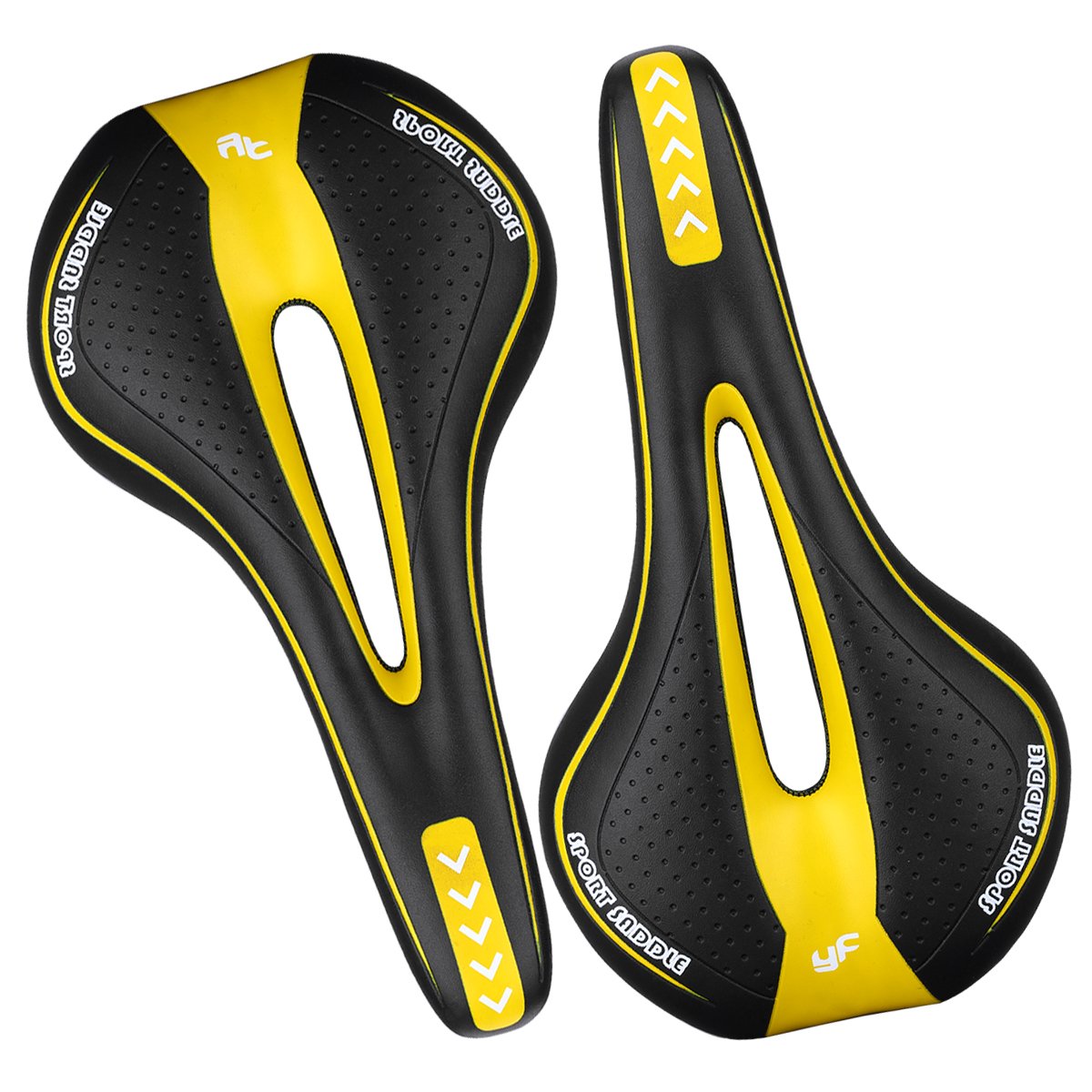 **Breathable Comfortable Mountain Bike Saddle with Central Relief Zone - Ergonomic Design for Road & MTB - Reduce Fatigue for Long Rides & Commuting**