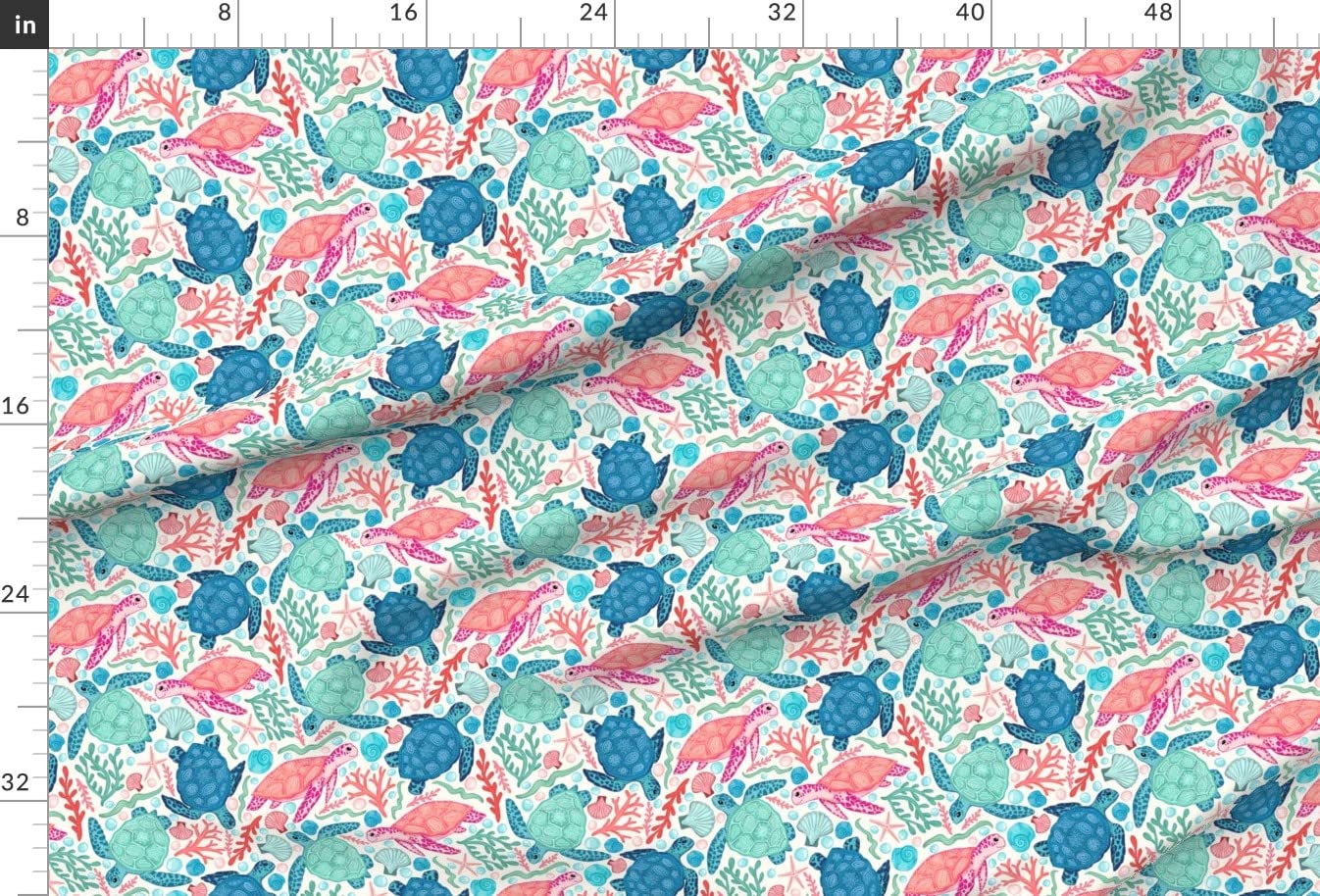 Pastel Sea Turtles Tropical Ocean Printed Minky Fabric by The Yard - Soft Plush Fabric for Baby Blankets, Quilt Backing, Sewing Projects - Perfect for Nursery Decor, Beach Themed Crafts & Coastal Home Decor