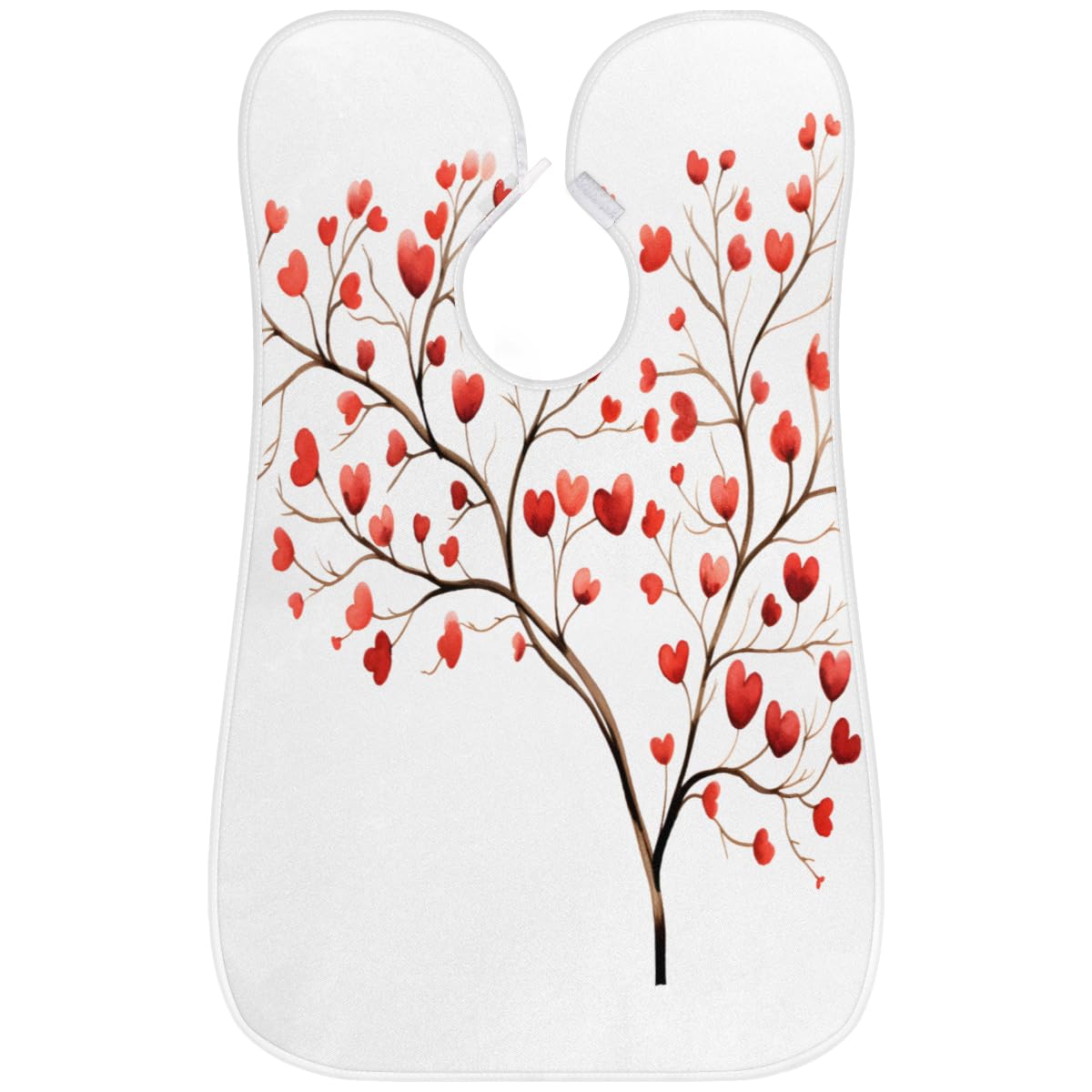 **Men's Beard Shaving Bib with Red Heart Design - Waterproof Hair Dye & Makeup Apron for Barbers & Stylists - Sink Hair Catcher & Beard Trimming Tool - Perfect for Home Grooming & Salon Use**