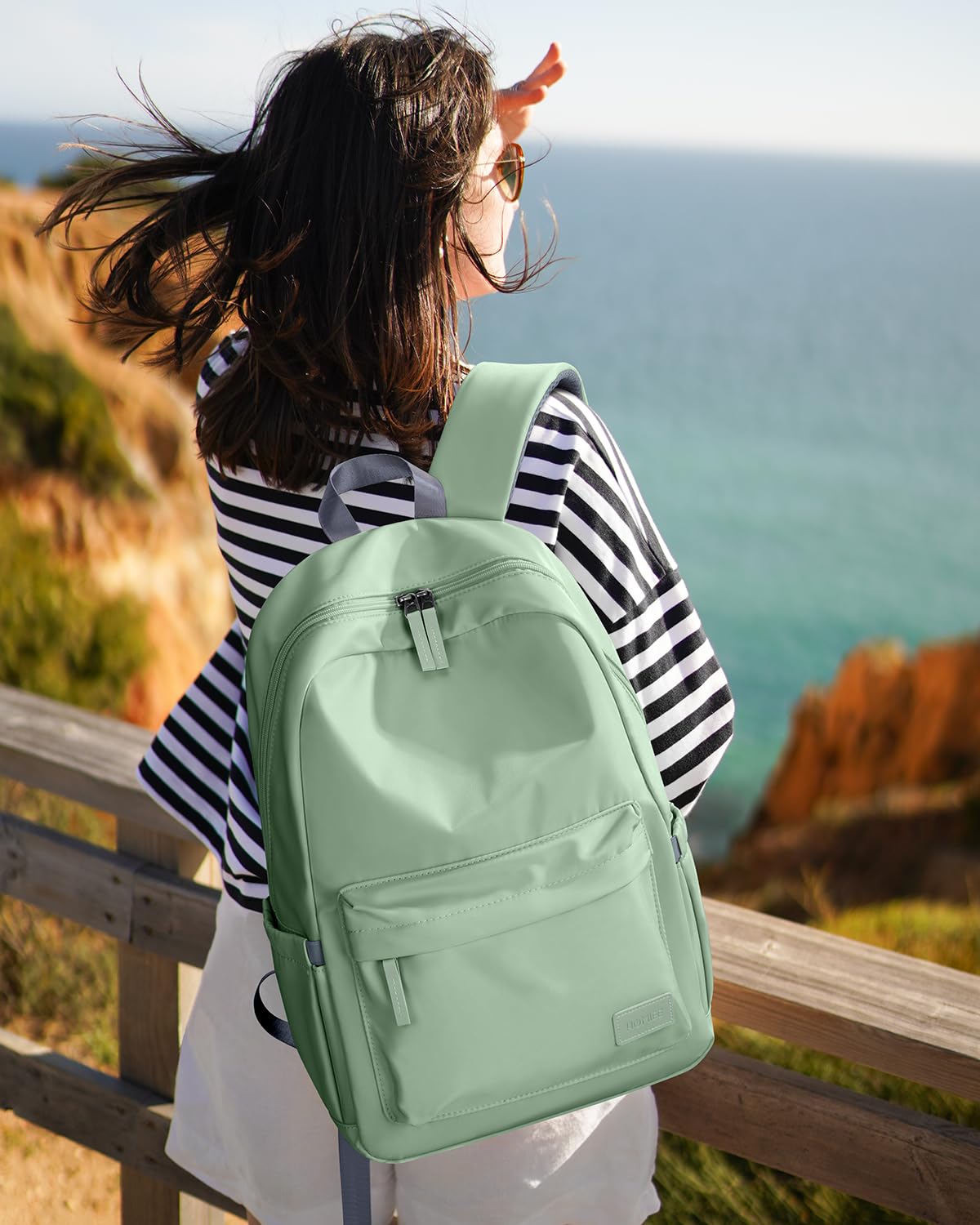 HOMIEE Lightweight Stylish Casual Backpack - Water-Resistant Laptop Backpack for Men & Women - Perfect for Travel, School, Work & Everyday Use (Green)