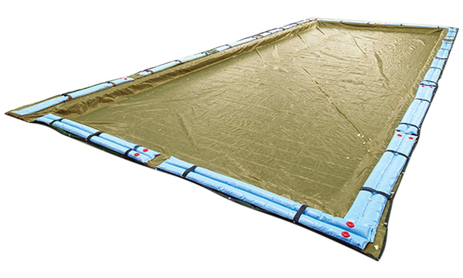 Buffalo Blizzard Supreme Plus Winter Pool Cover with Water Bags Kit - Fits 18x40 ft Rectangle In-Ground Pools (Tan/Silver) | Includes 5ft Overlap (23x45 ft) | Heavy Duty Protection for Harsh Winter Weather | Perfect for Snow, Ice & Seasonal Pool Maintenance
