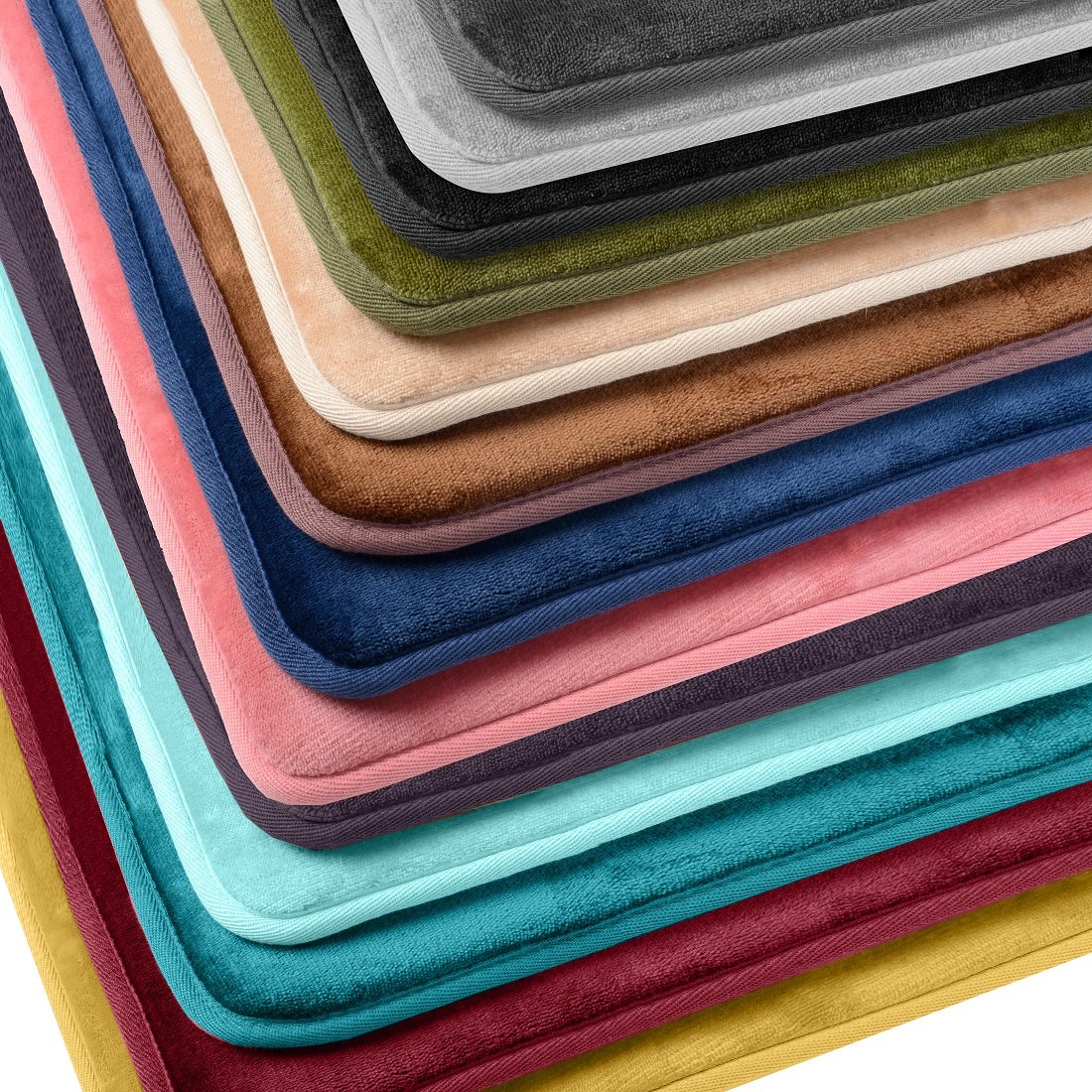 Clara Clark Memory Foam Bath Mat Set - 3 Piece Non-Slip Absorbent Velvet Bathroom Rugs (20