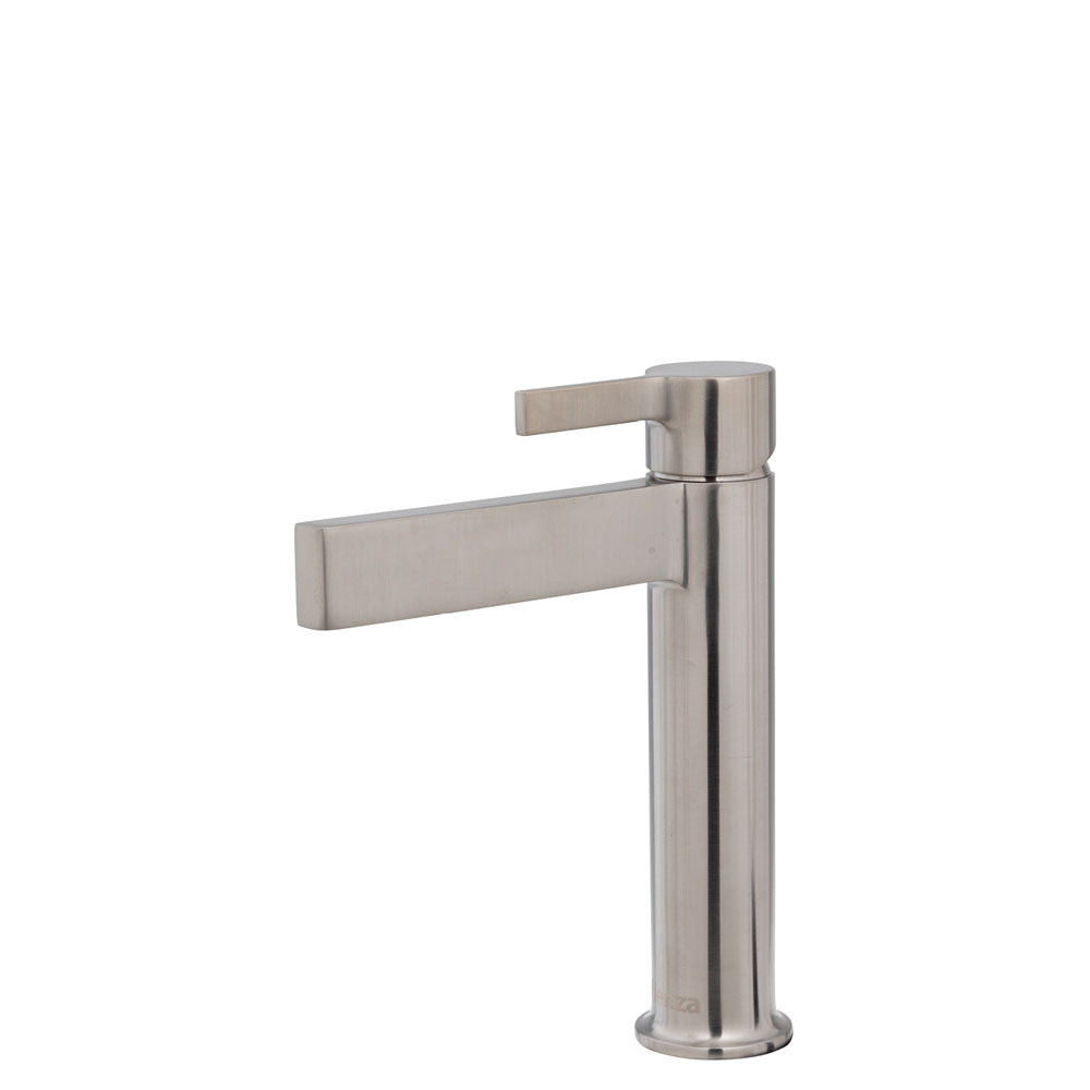 Fienza Sansa Basin Mixer Faucet - Brushed Nickel Finish, Modern Bathroom Sink Mixer for Vanity, Powder Room, and Guest Bath - Easy Installation & Durable Design