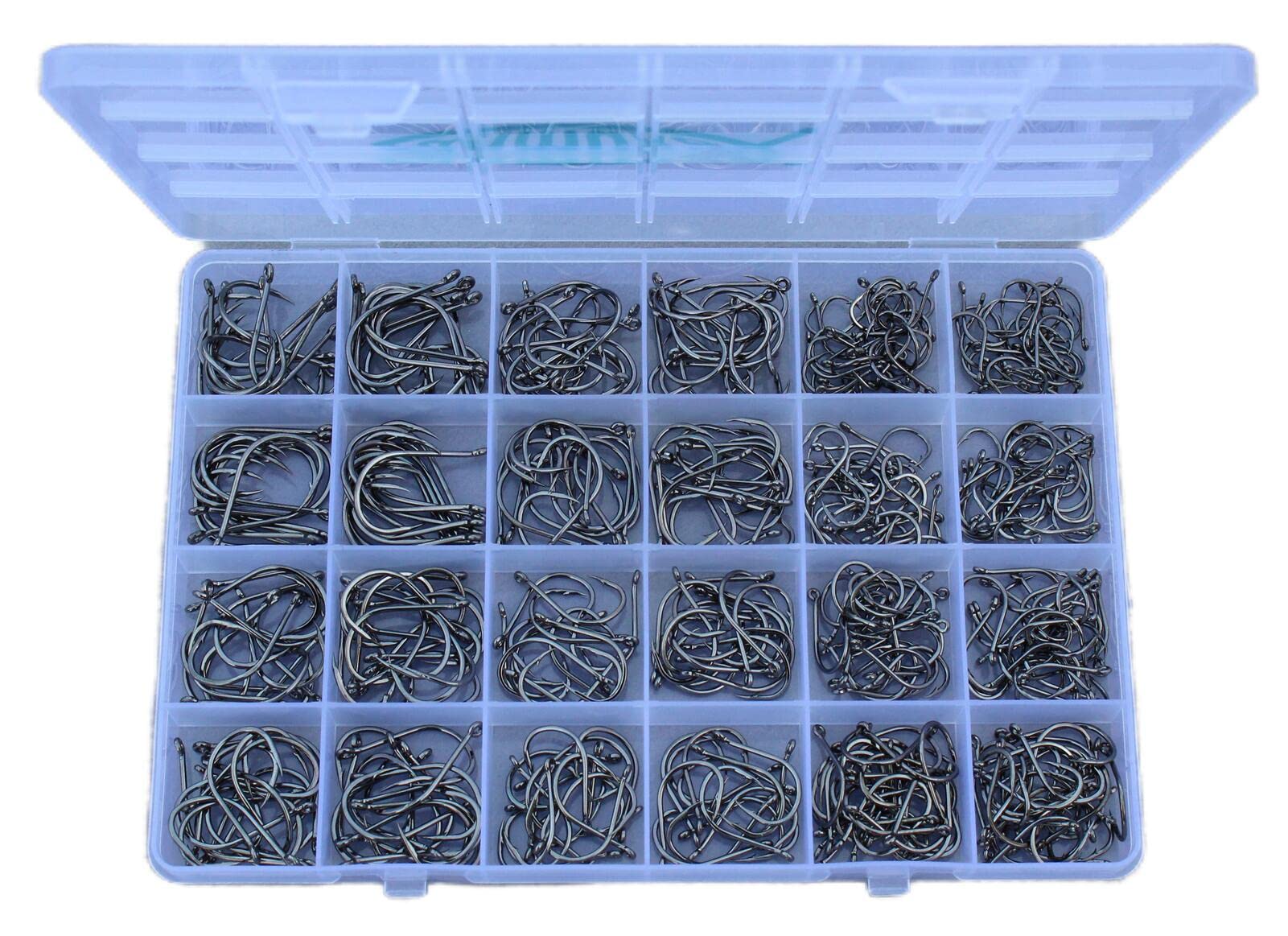 Premium Fishing Hooks Set for Freshwater & Saltwater Fishing - Bulk Worm & Catfish Hooks Kit - Durable Fishing Gear Equipment Supplies for Bass, Trout, and Saltwater Species - Perfect for Shore Fishing, Boat Angling, and Ice Fishing Adventures