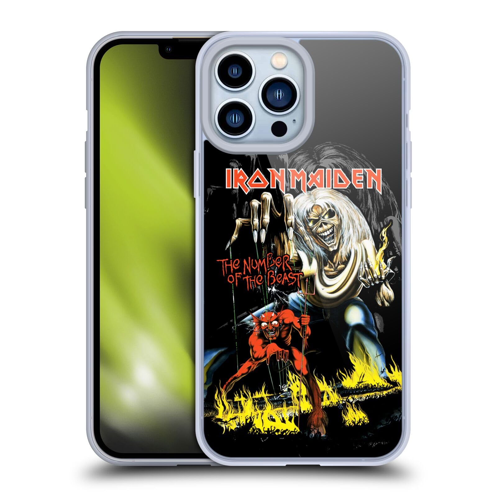 Officially Licensed Iron Maiden NOTB Album Cover Soft Gel Case for Apple iPhone 13 Pro Max - Durable Protective Phone Cover for Music Fans, Concerts & Daily Use