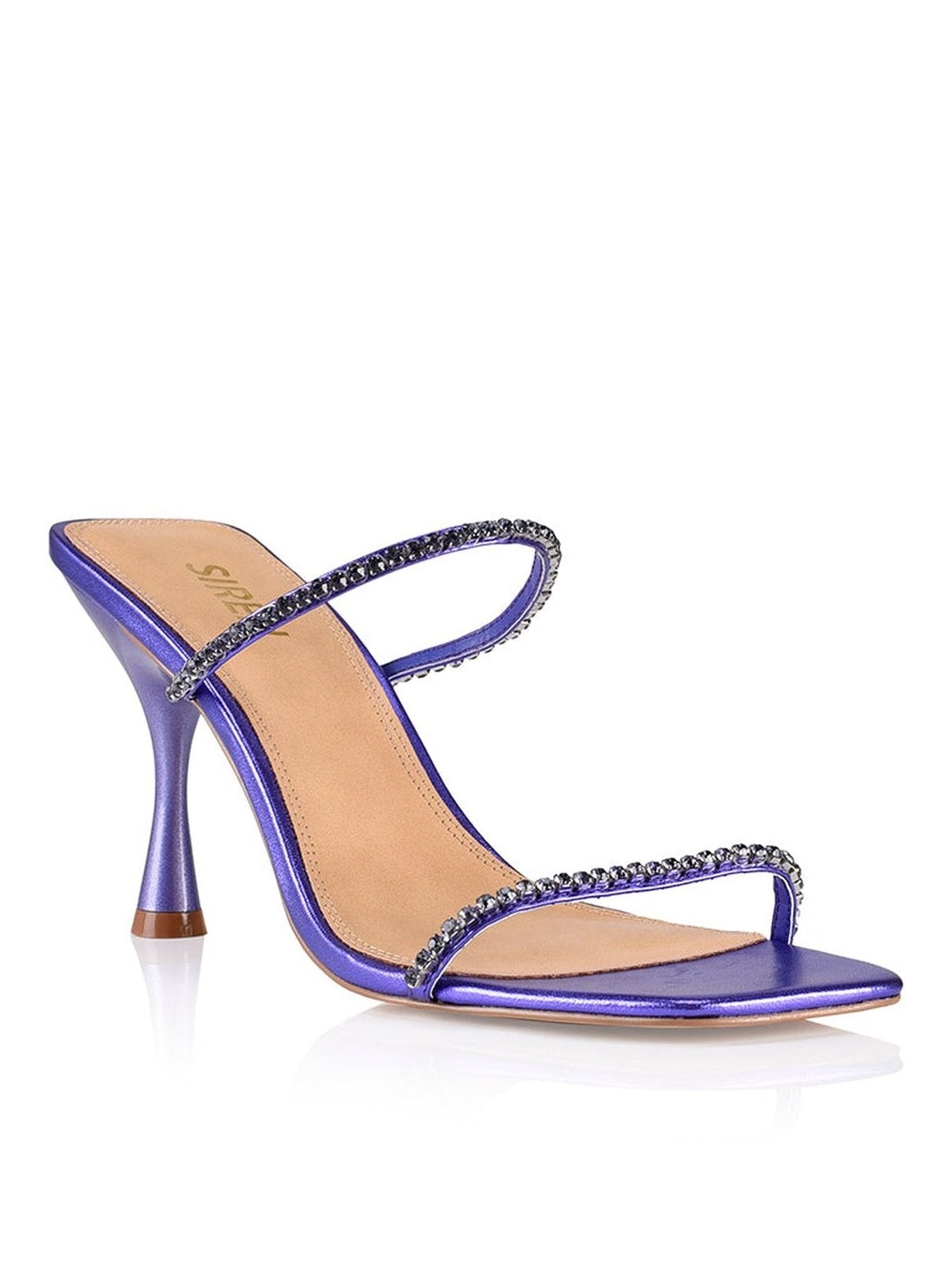 **Izzy Diamante Stiletto Heels - Purple Metallic Leather Pumps for Women | Elegant High Heels for Parties, Weddings & Evening Events**
