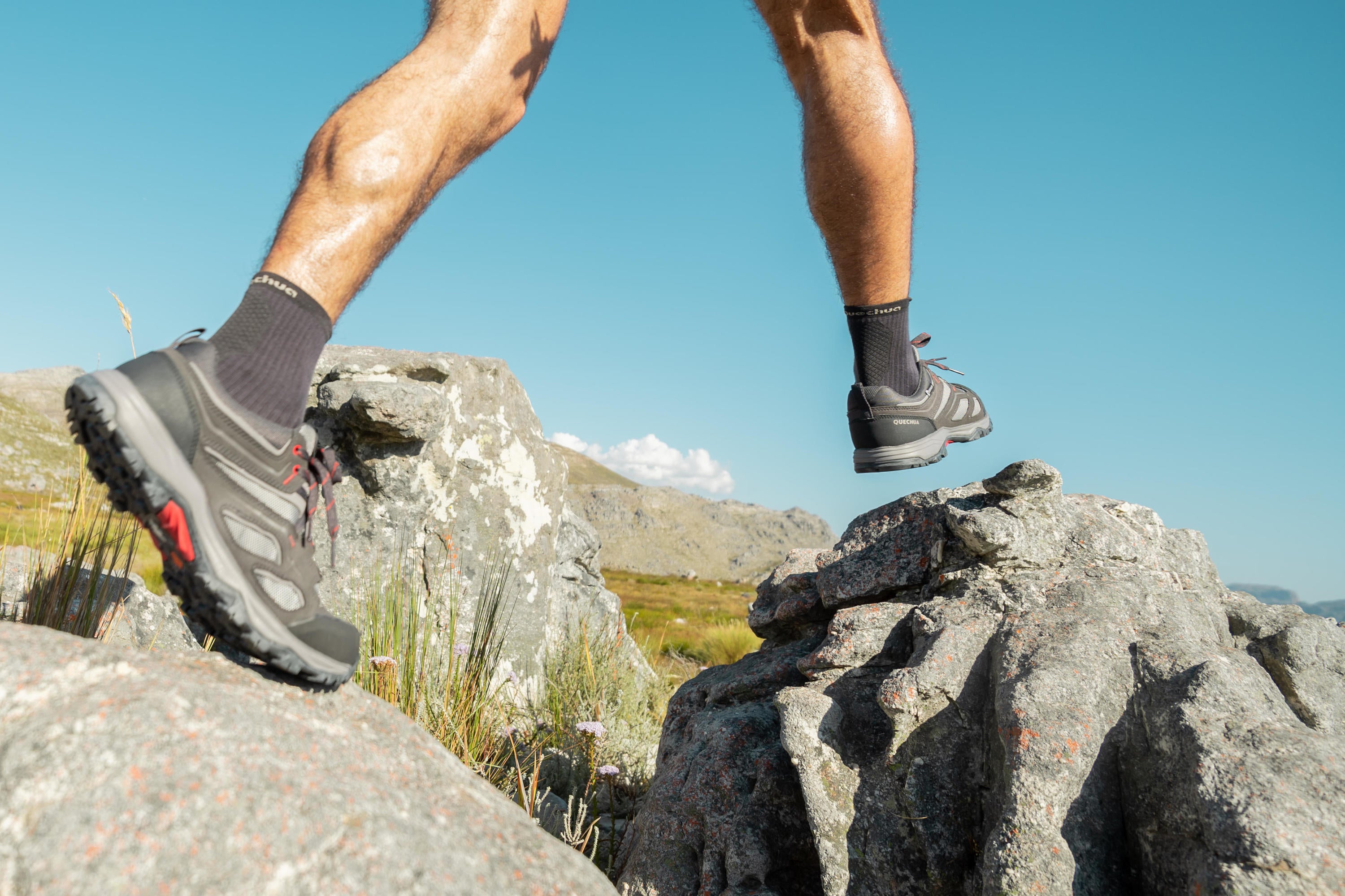 Quechua Men's MH100 Waterproof Hiking Shoes - Lightweight Outdoor Trekking Boots for Trail Running & Mountain Climbing - Perfect for Hiking, Camping & Backpacking Adventures