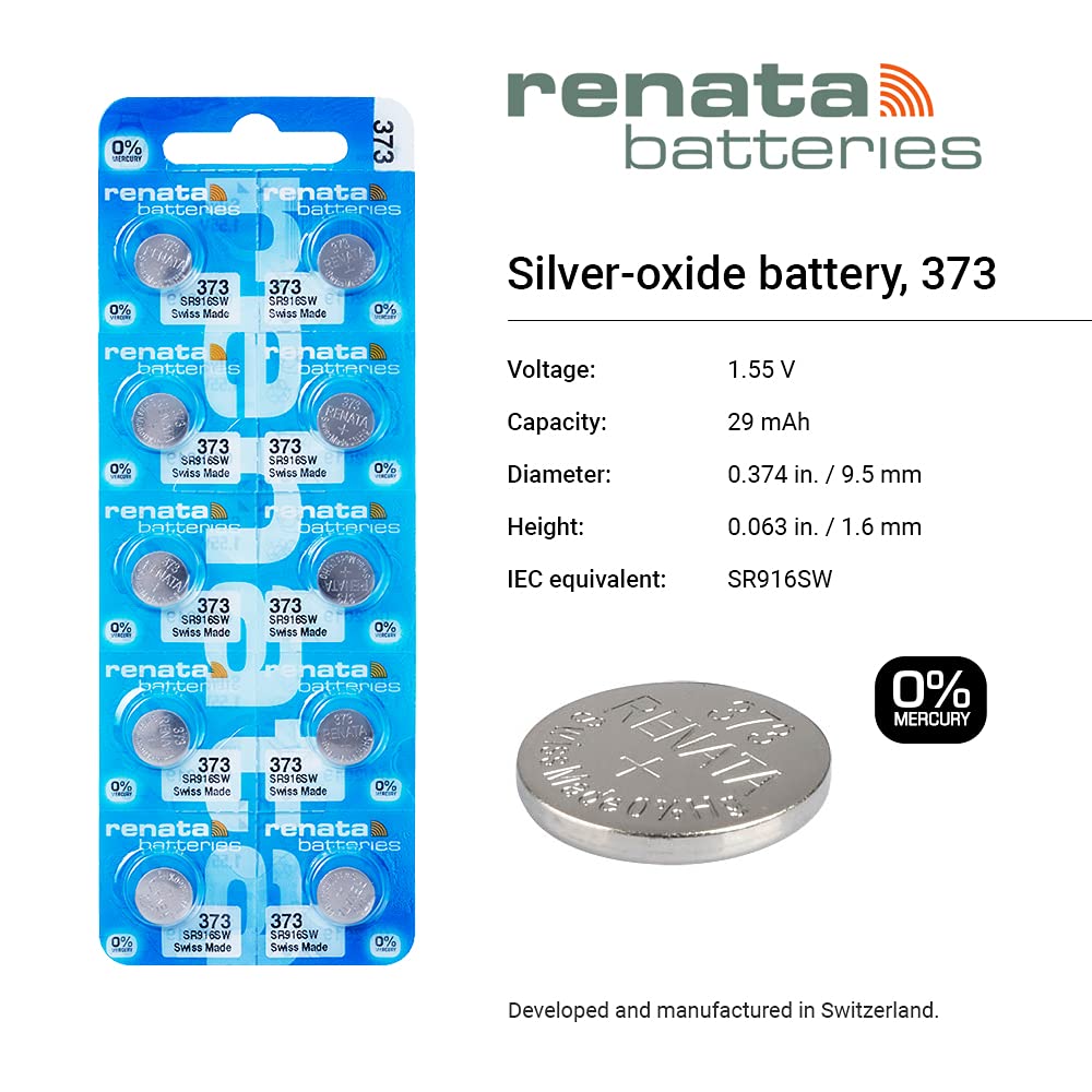 Renata Watch Batteries (3-Pack) - Long-Lasting Silver Oxide Battery for Watches - Perfect for Timex, Casio, Seiko & More - Home, Office & Travel Essentials