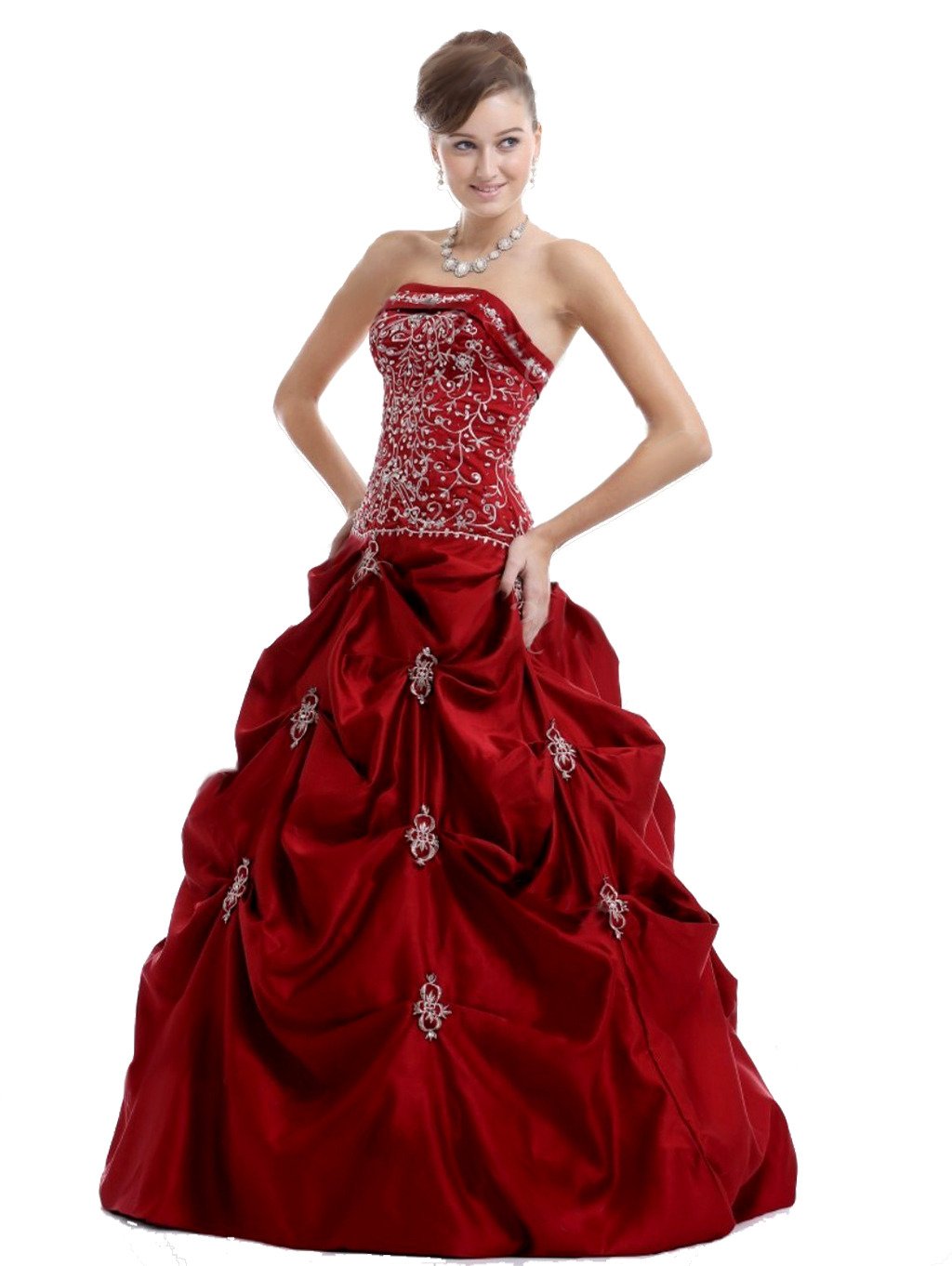 FairOnly Women's Long Sleeve Burgundy Prom Dress - Elegant Formal Gown for Homecoming, Evening Party & Special Occasions - Size L