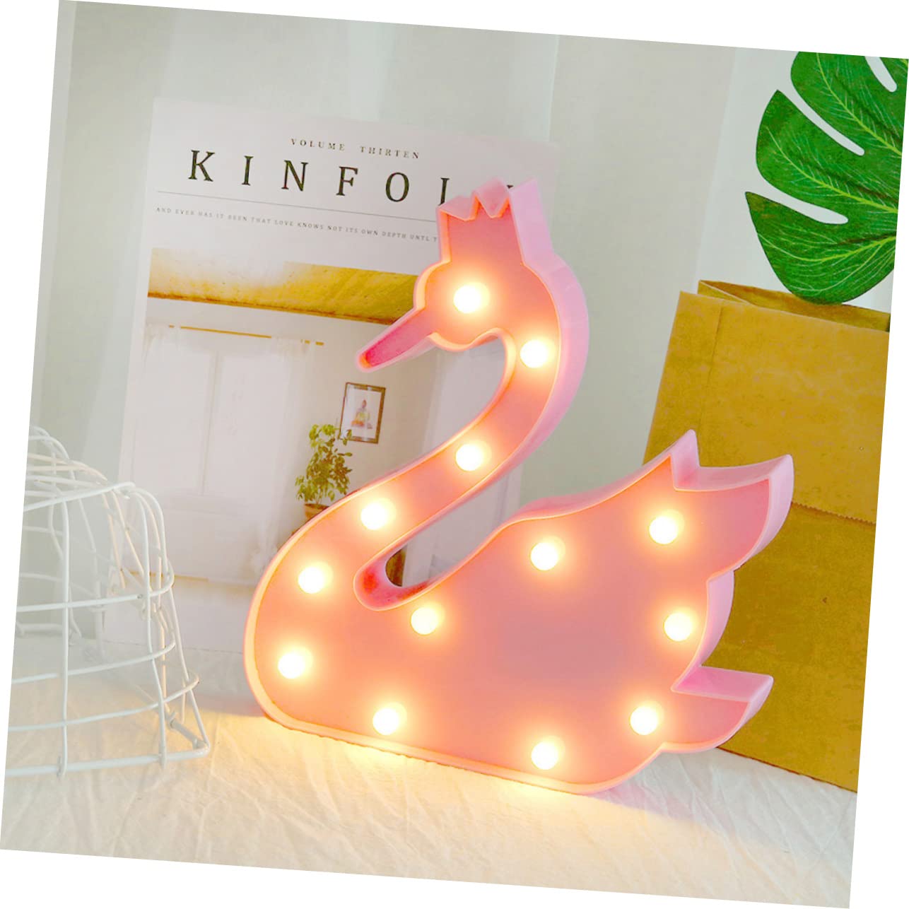 Artibetter Decorative Swan LED Night Light - USB Powered Bedside Lamp, Warm White Nursery Lighting for Kids Room, Bedroom, Nursery & Home Decor