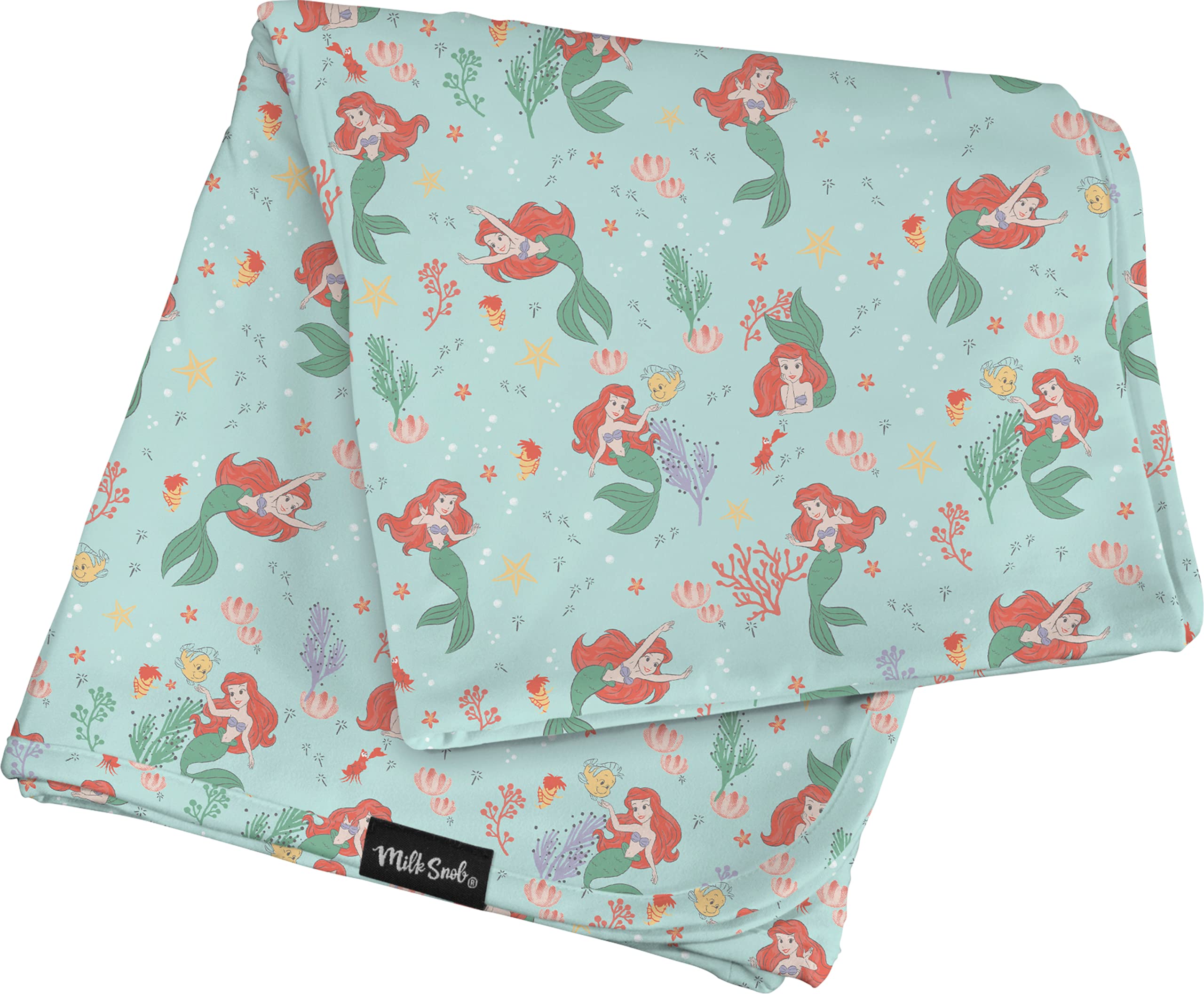 Disney Little Mermaid Ariel Baby Swaddle Blanket - Soft Receiving Blanket for Newborns & Infants | Security Blanket for Toddlers | 35