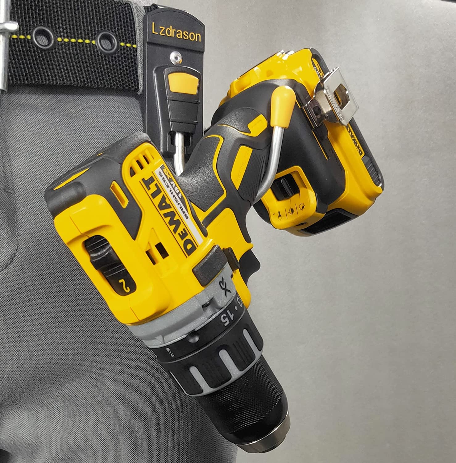 Durable Tool Belt Hook & Drill Holster - Heavy Duty Cordless Power Drill Holder with Secure Belt Clip - Perfect for Hammer, Drywall Screw Gun & Power Tools (2-Pack, Black) - Ideal for Construction, Carpentry & DIY Projects