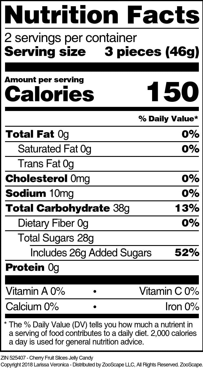 Best Cherry Fruit Slices Jelly Candy - 4 oz Bag (ZIN: 525407) - Sweet & Chewy Treat for Parties, Gifts & Snacking