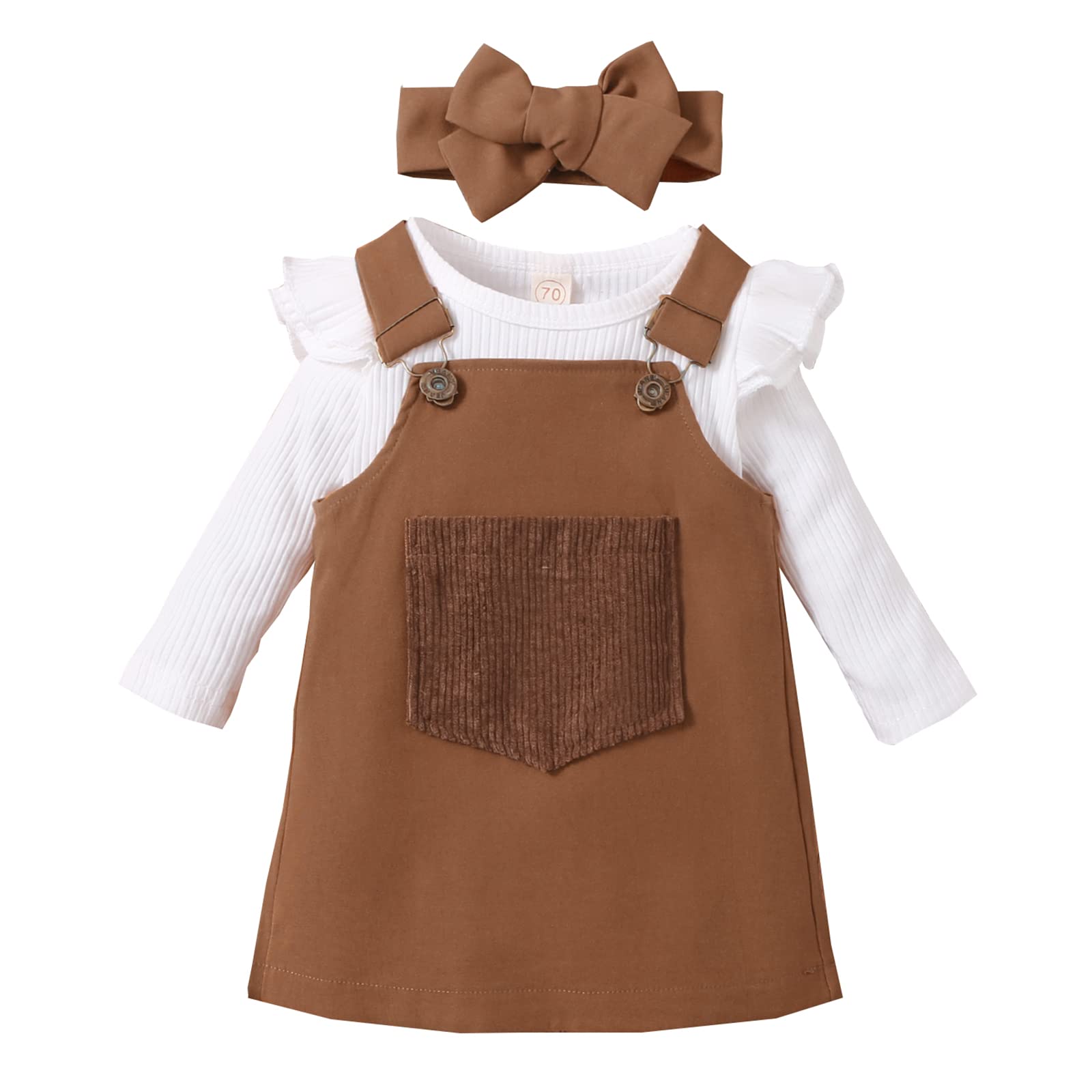 Mubineo 3Pcs Newborn Baby Girl Outfits - Bodysuit, Romper, Dress & Headband Set | Perfect for Photoshoots, Parties & Daily Wear