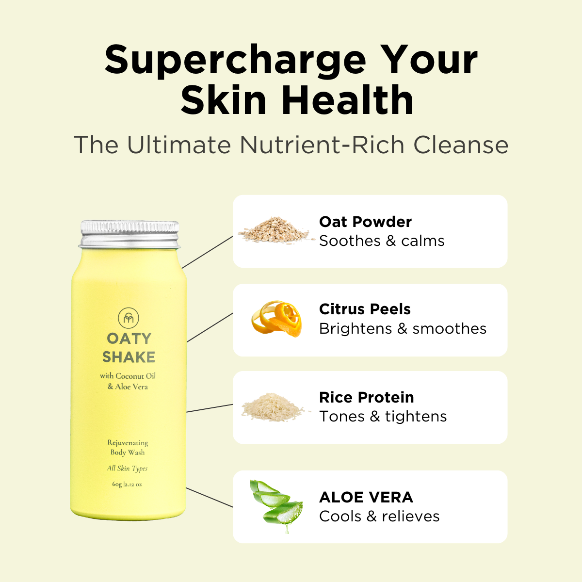 Oaty Shake Body Wash Concentrate - Natural Oatmeal Soap for Dry & Sensitive Skin | Hydrating & Soothing Shower Gel | Perfect for Daily Use & Eczema Relief