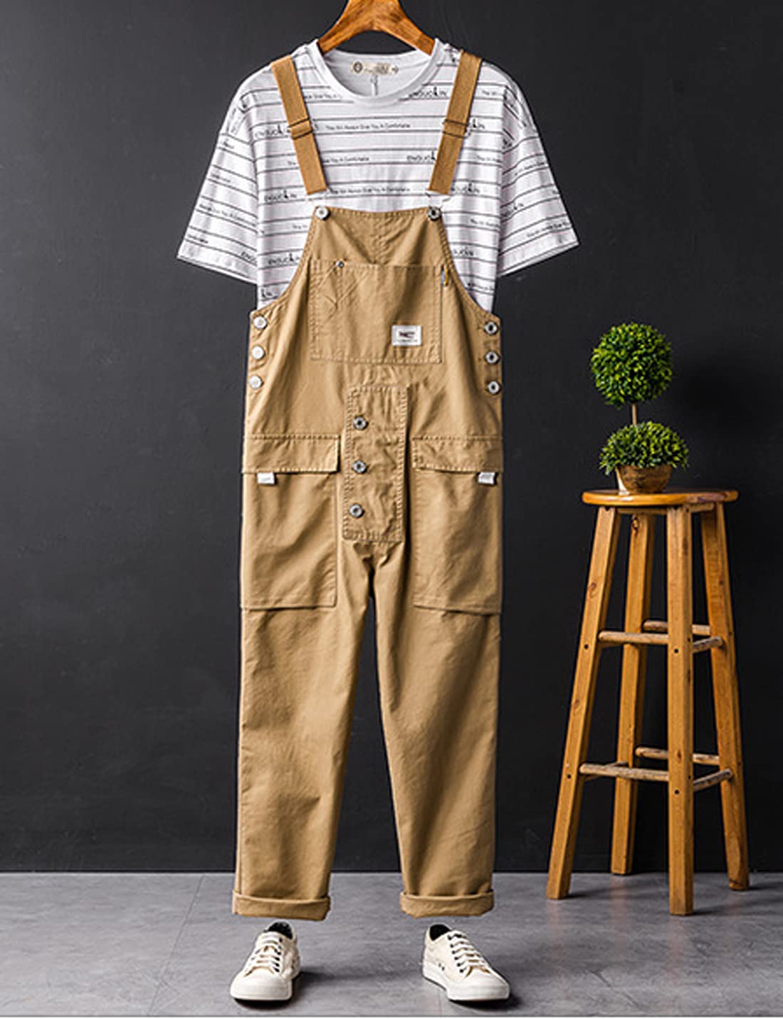 Snoly Women's Casual Baggy Cotton Jumpsuit - Straight Leg Twill Overalls with Bib for Juniors | Perfect for Everyday Wear, Street Style & Outdoor Activities