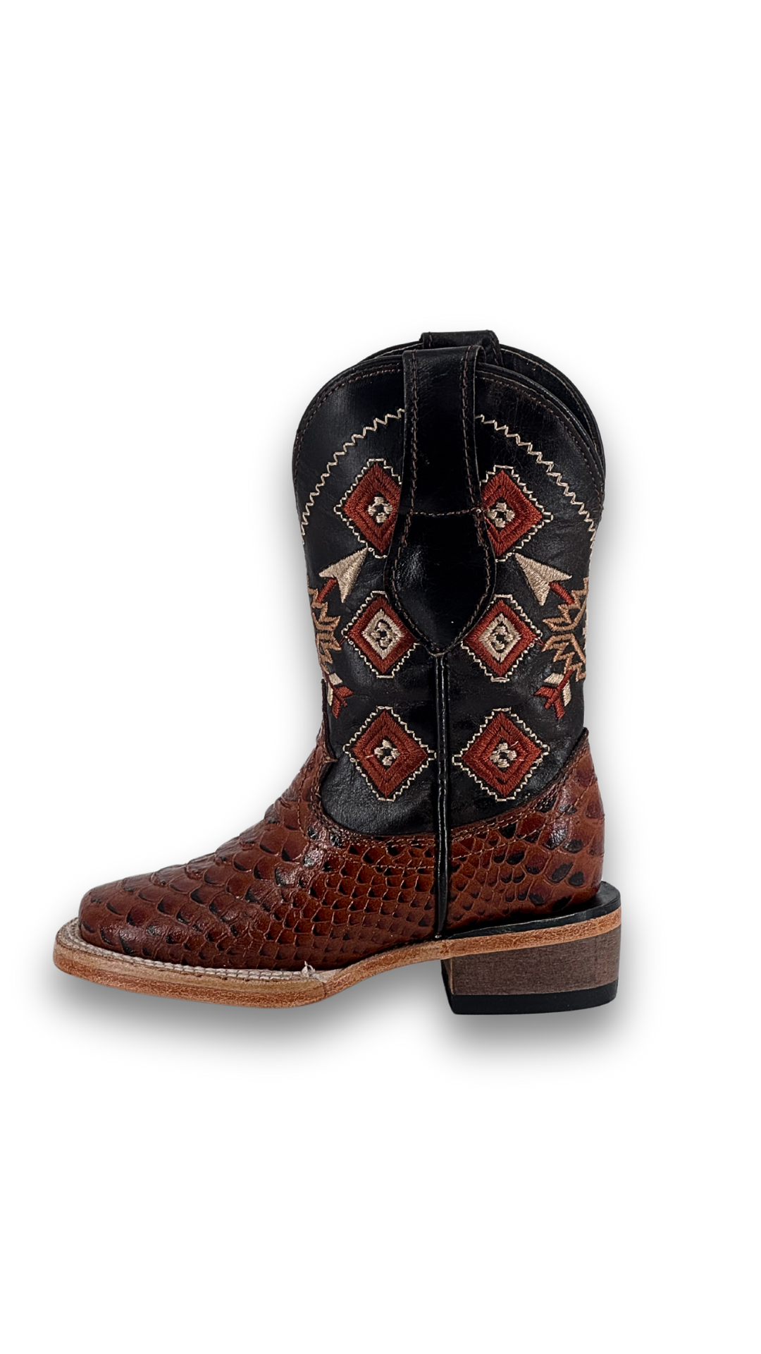 Kids' Cowboy Boots - Pro Rodeo Style with Python Print | Western Boots for Boys & Girls | Perfect for Rodeo Events, Halloween Costumes & Western Fashion