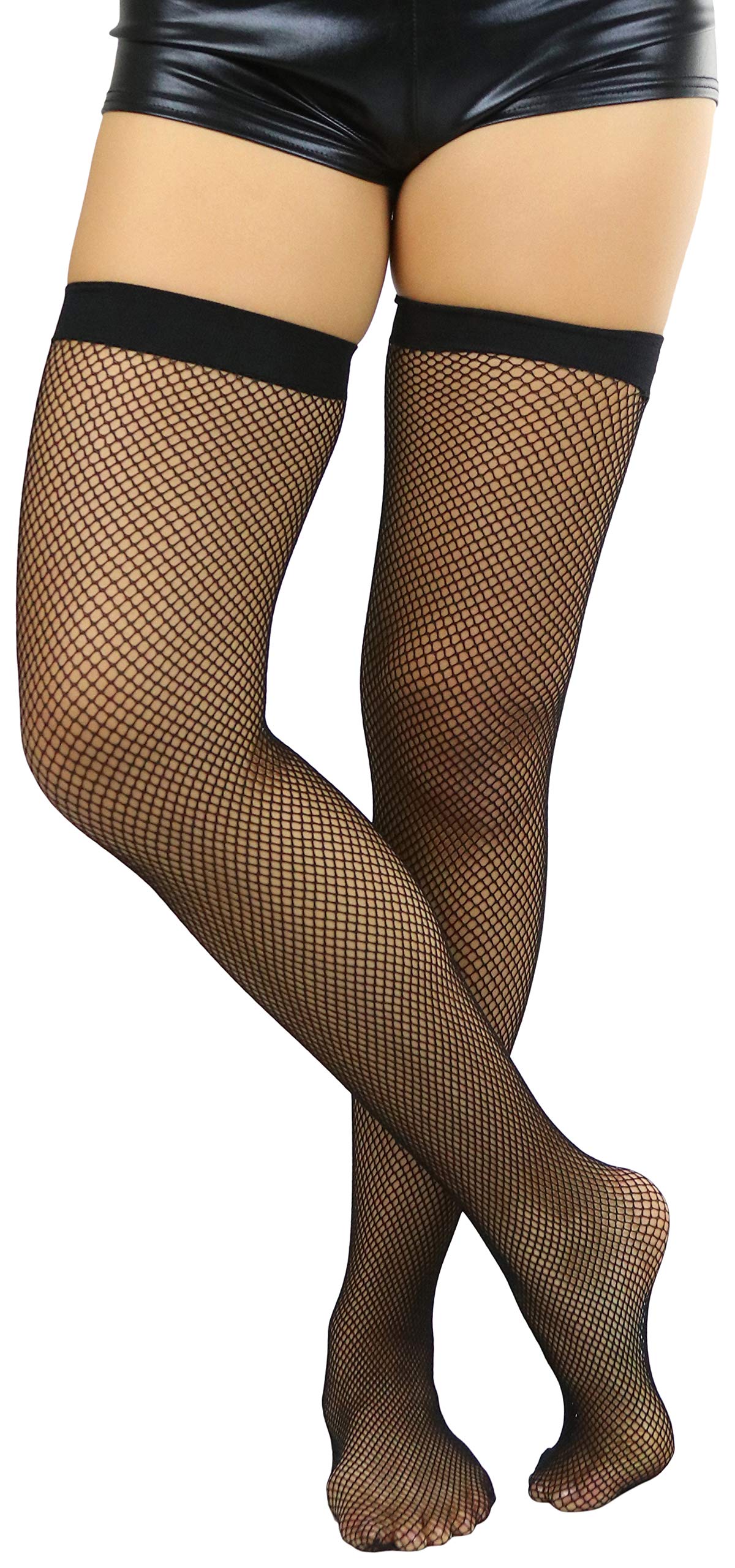 Stylish Women's Fishnet Thigh High Stockings - Bright & Vibrant Fashion Hosiery for Parties, Cosplay & Night Out