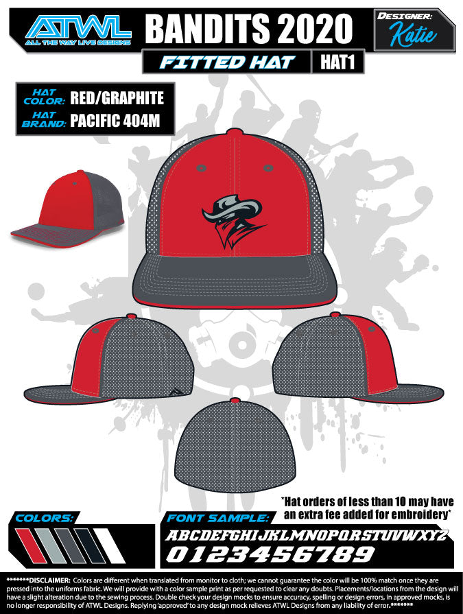 Bandits 9U 2020 Baseball Caps - Adjustable Snapback Hats for Youth & Adults - Perfect for Baseball Games, Sports Events & Casual Wear