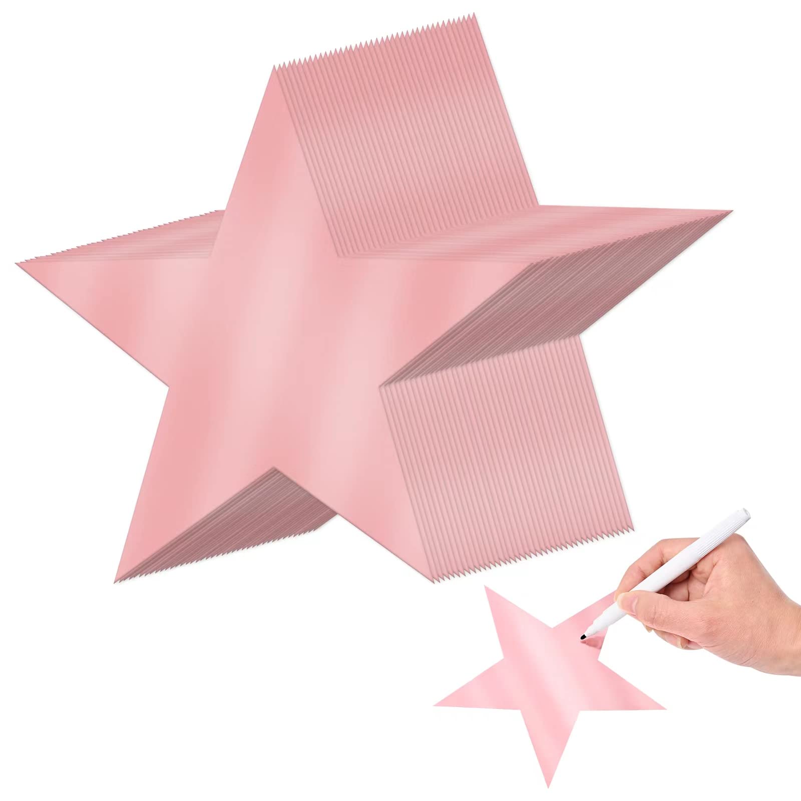 40 Pcs Metallic Rose Gold Star Cutouts - Double-Sided Printed Party Decorations for Weddings, Movie Nights, Bulletin Boards & Classroom Walls | Perfect for DIY Crafts, Photo Backdrops & Holiday Celebrations