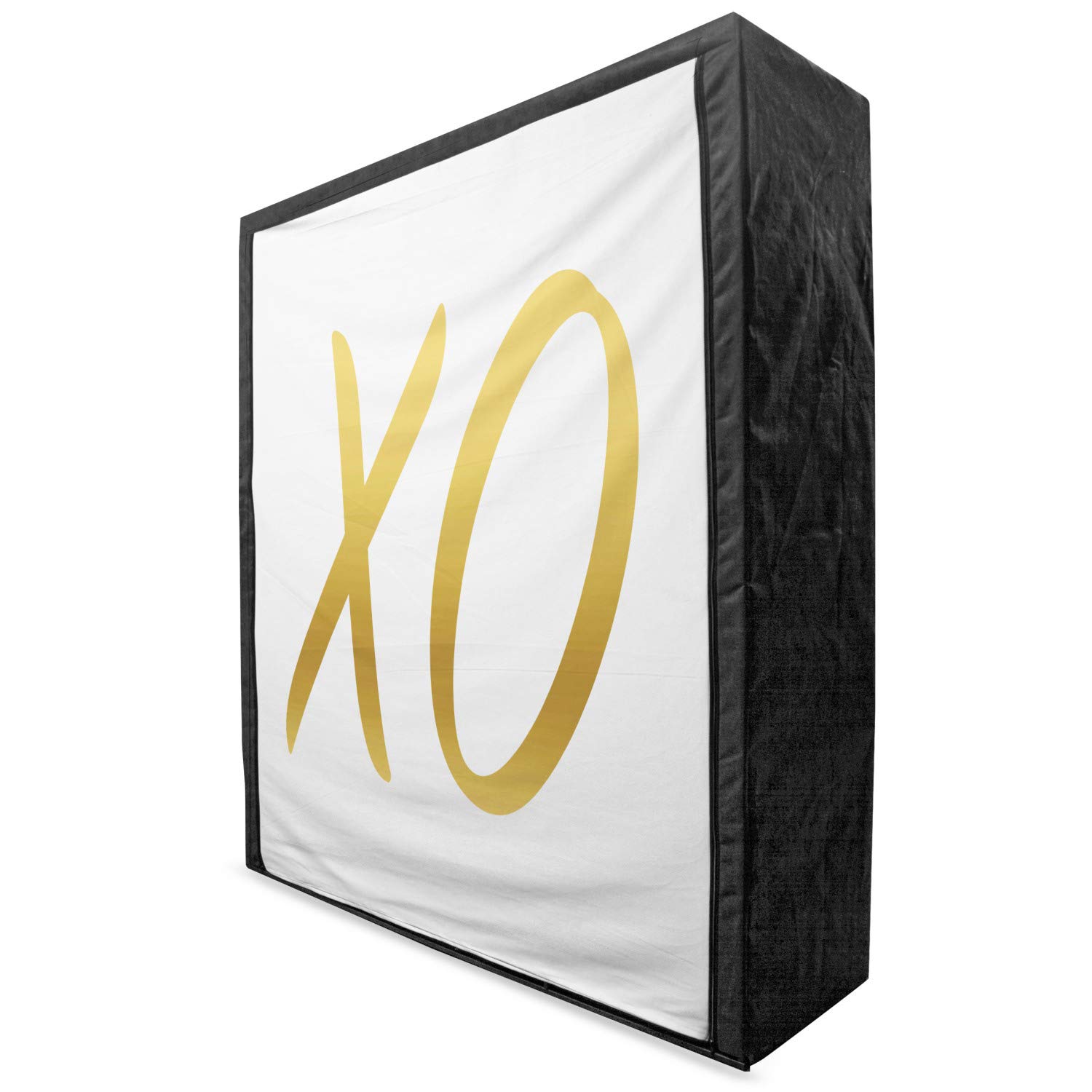 Ambesonne Xo Portable Fabric Wardrobe - Love & Friendship Design Closet Organizer with Shelves, 59