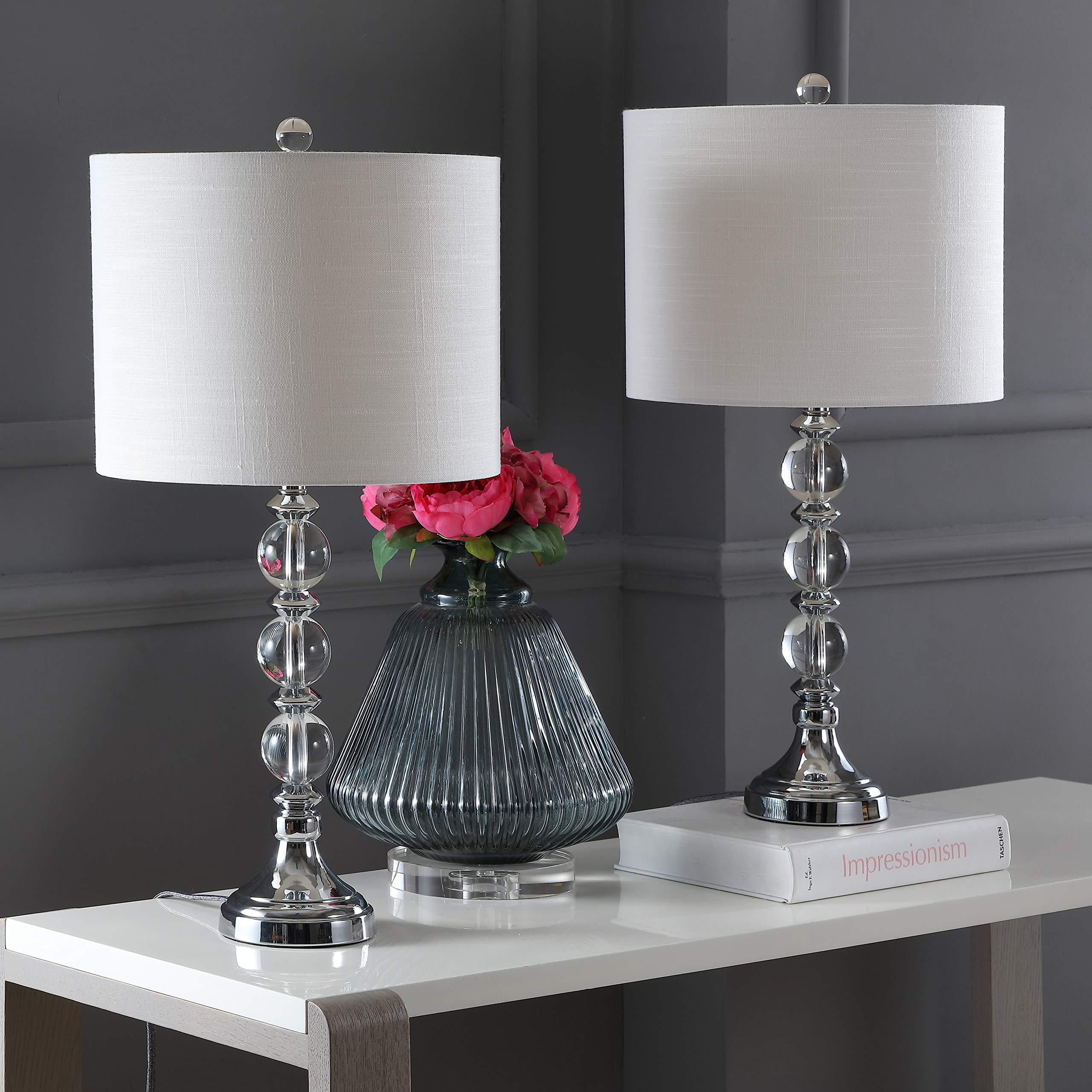 Jonathan Y JYL5041A-SET2 Modern Crystal & Metal LED Table Lamps - Set of 2, 26