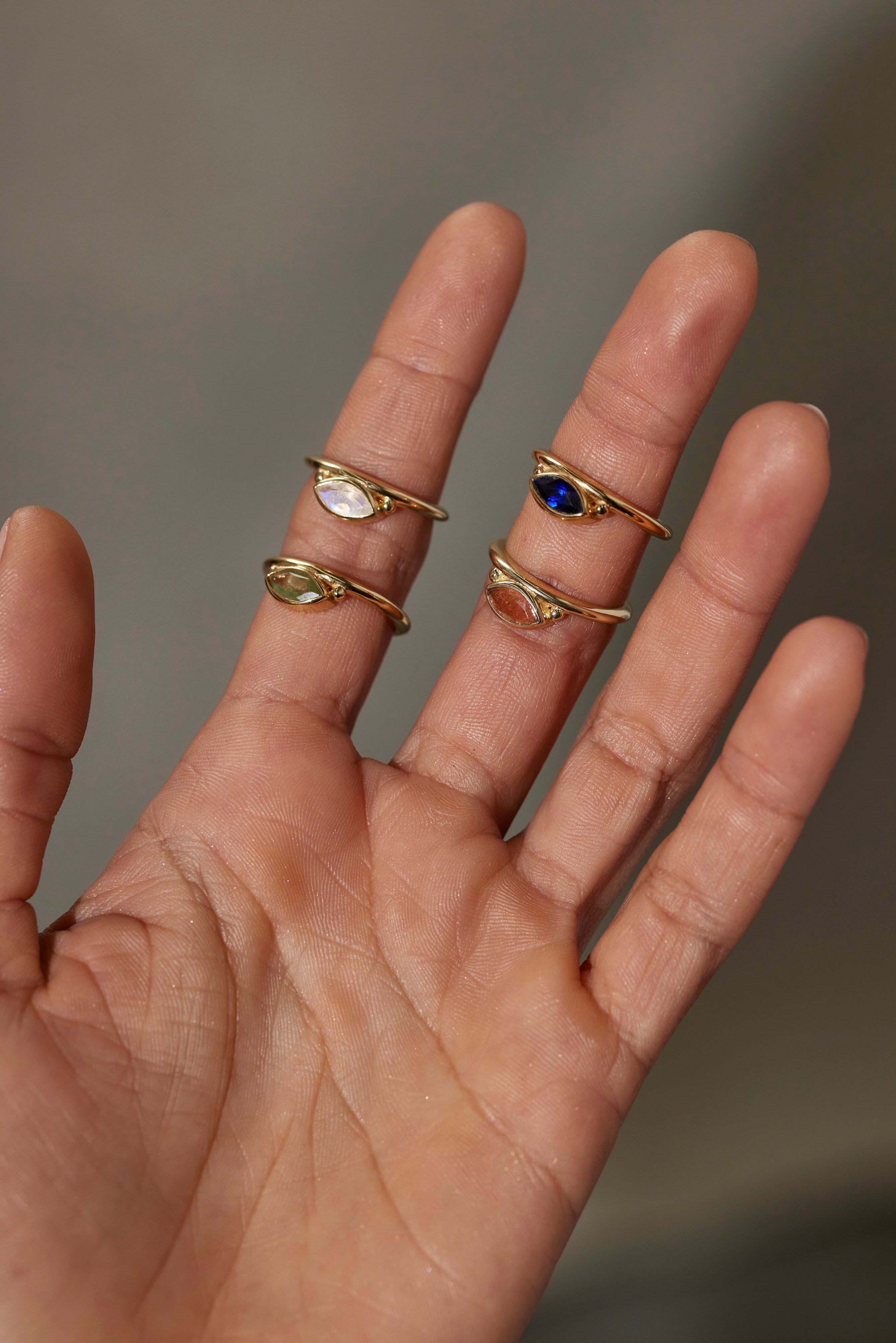Nyra Marquise Sapphire Gold Stacker Ring - Elegant Stackable Jewelry for Women - Perfect for Layering & Everyday Wear
